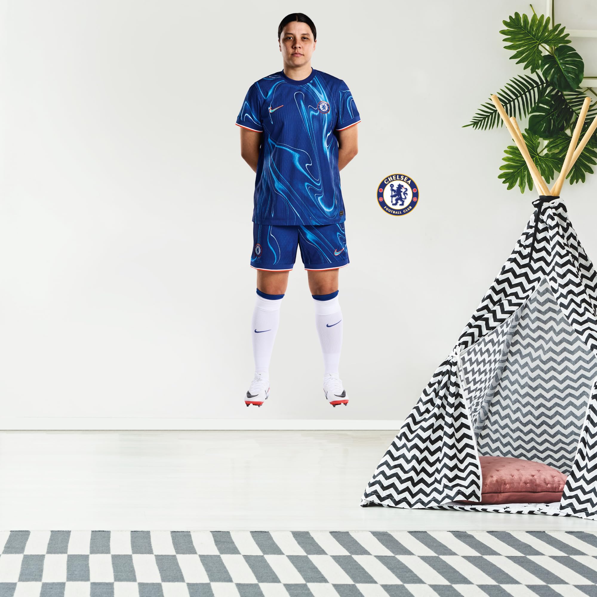 Themed Chelsea Wall Sticker - Sam Kerr 24/25 Player + Cfc Decals Football Art (120Cm Height)