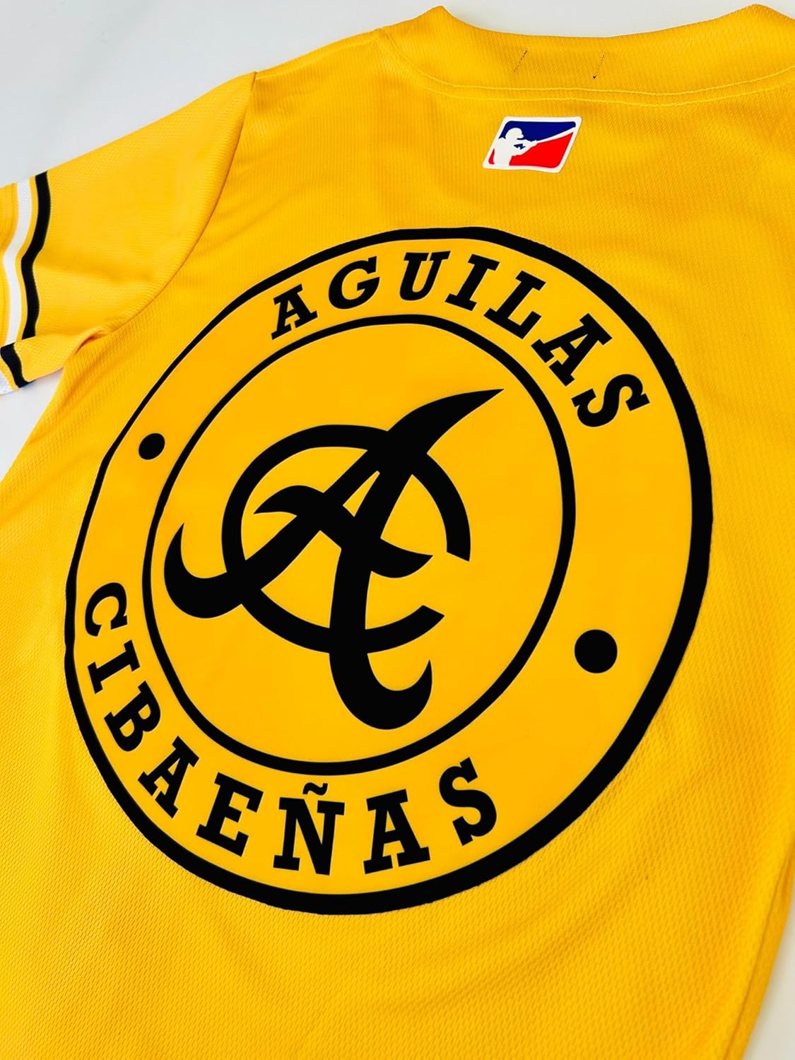 Dominican Republic Baseball Jersey for Kids – Yellow Button-Up Sports Shirt with Digital Print and Embroidered