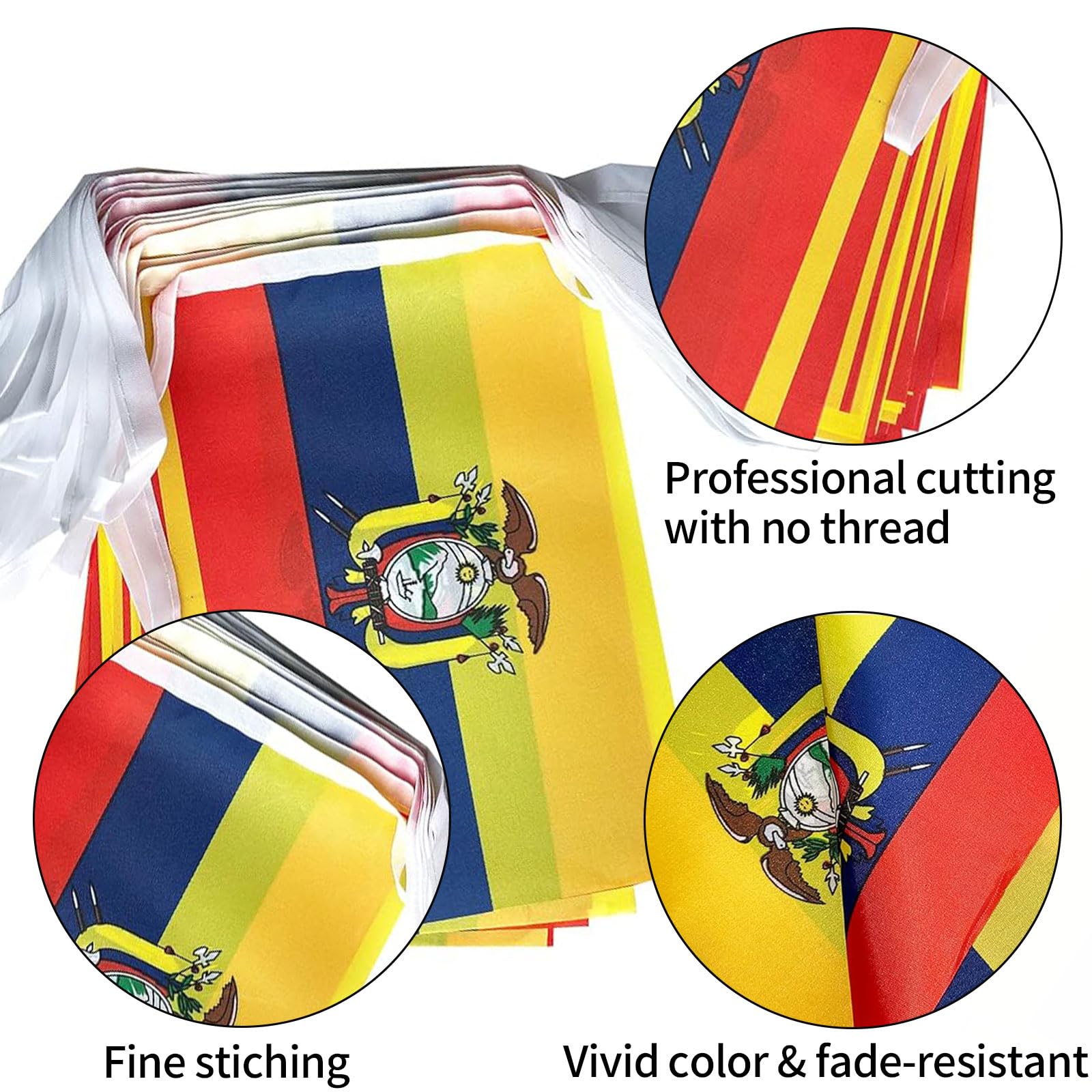 Ecuador Mini-Flaggen – 20 Stück, 12,7 X 20,3 Cm, Mit Holzstab | Patriotische Dekoration Für Paraden, Partys & Events