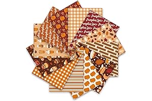 12Pcs Fall Fabric Fat Quarters for Autumn DIY