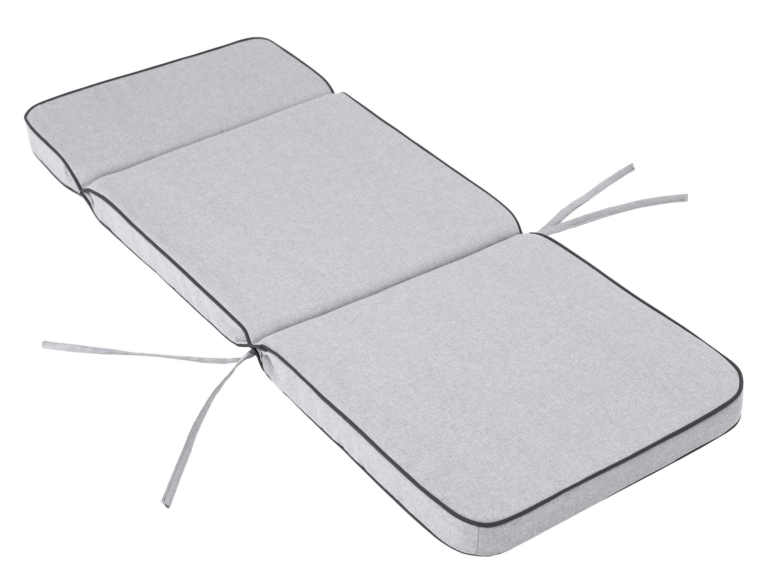 Cuscino per sedia da giardino con schienale alto, 119 x 49 x 5 cm, comodo cuscino da giardino, cuscino da giardino, sedia da giardino, colore grigio cenere