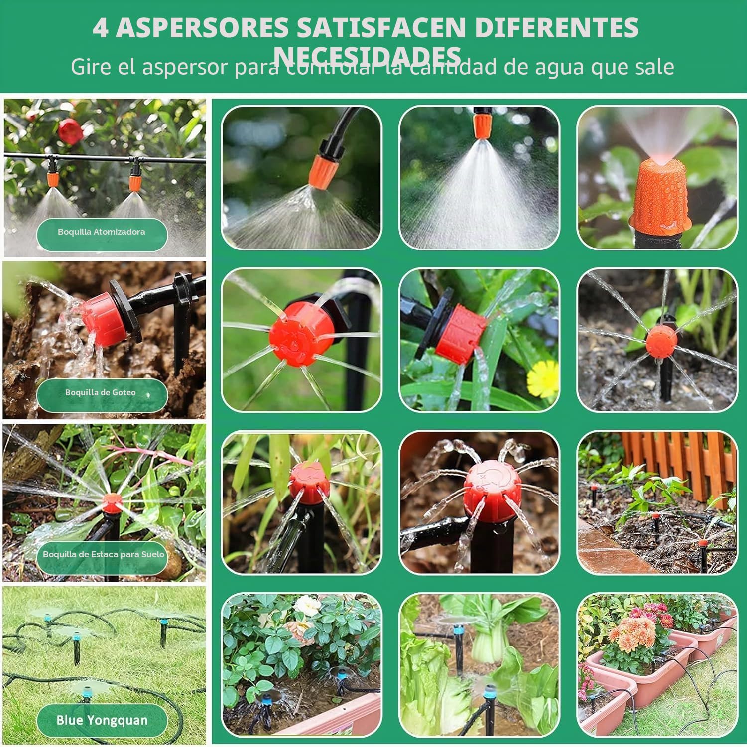 281PCS Sistema de Riego por Goteo, 45M+15M Kit Riego por Goteo, Micro Riego Sistema de Riego Automático con Ajustable Boquilla y Gotero, Sistema de Riego Jardín para Maceta, Huerto, Terraza