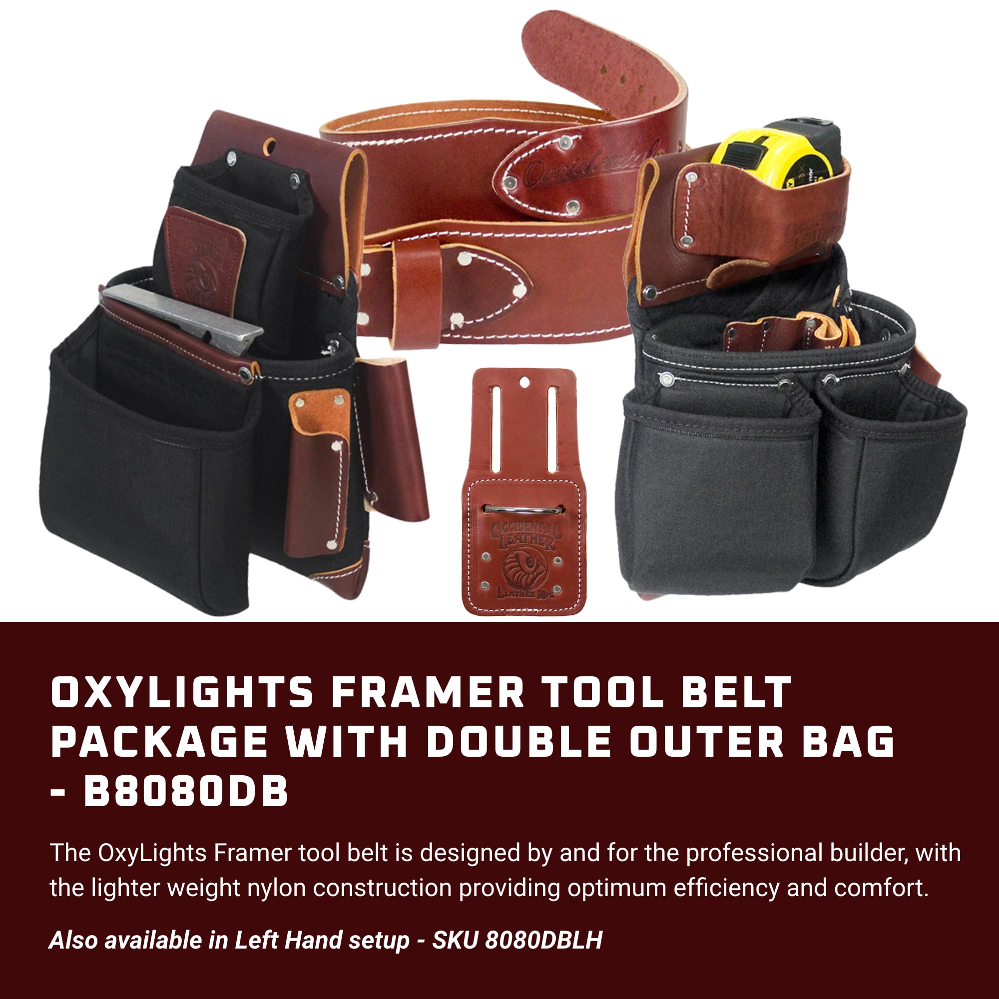 Occidental Leather 8080DBSM OxyLights Pro Framer Framing Tool Bag Belt