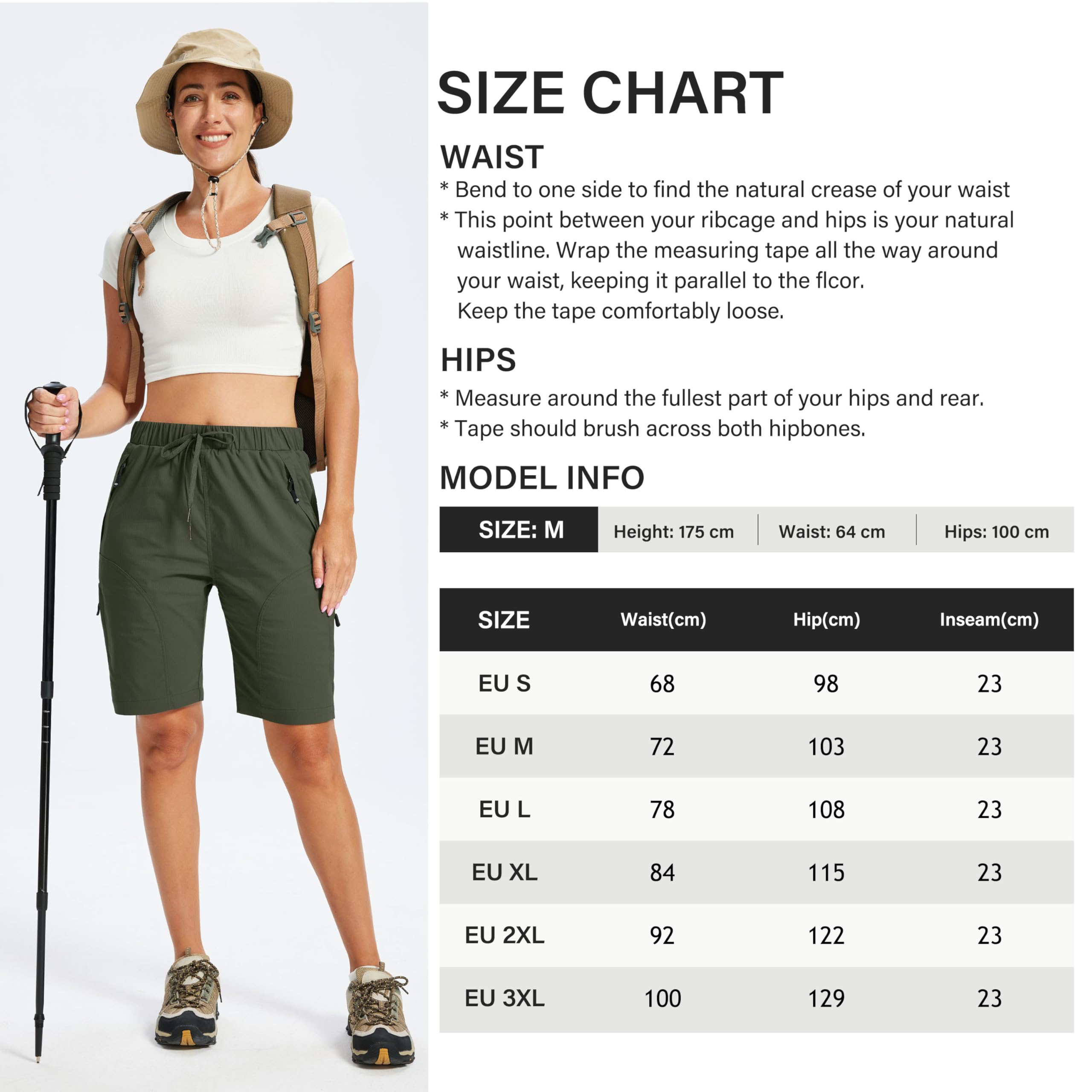 MoFiz Short Cargo Femme Short Bermuda Golf Léger Sèche-Rapide Shorts de Randonnée Course Voyage Sport avec 5 Poches