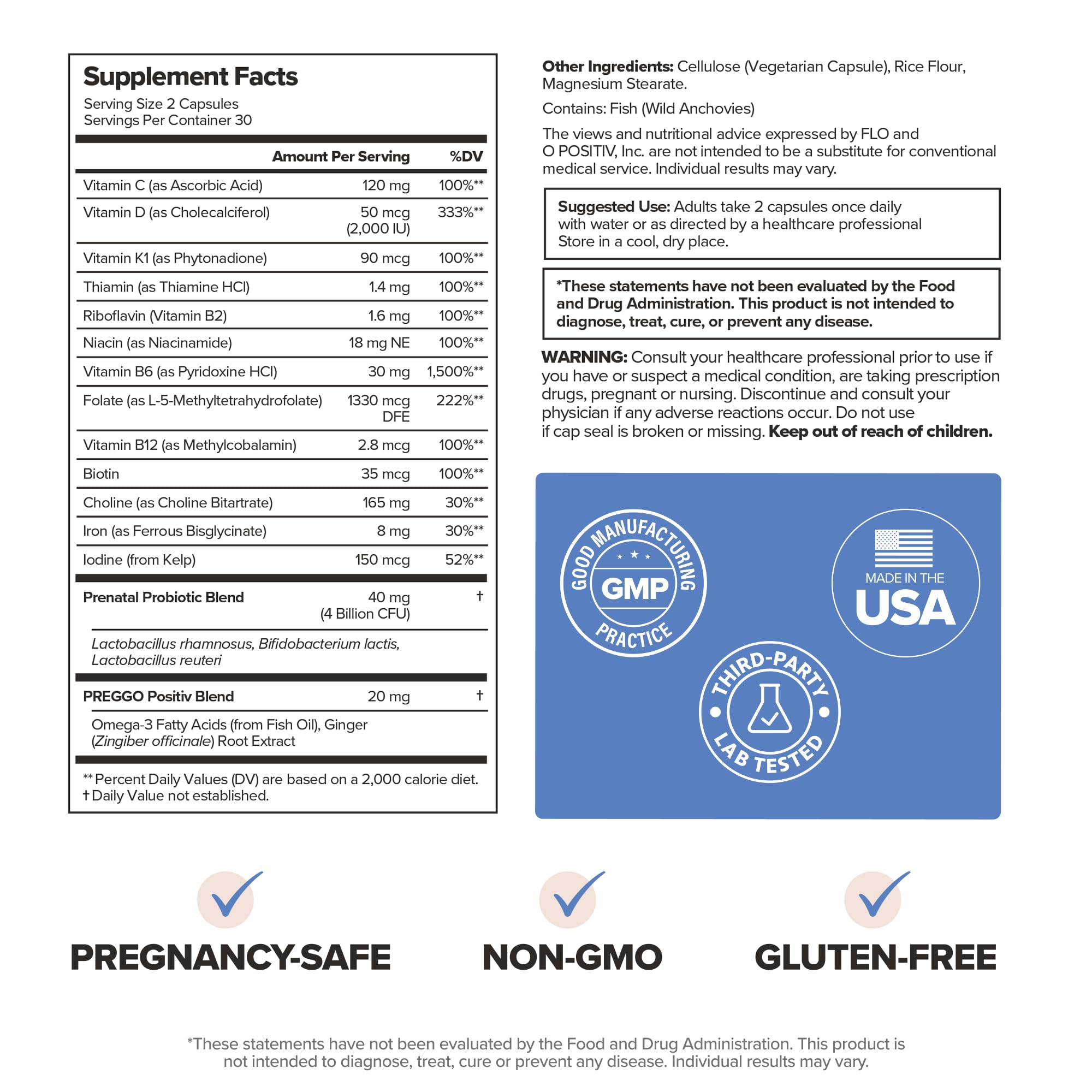 PREGGO Prenatal Vitamin + Probiotic with Folate & Choline – 30-Day Supply — Amazon image 5