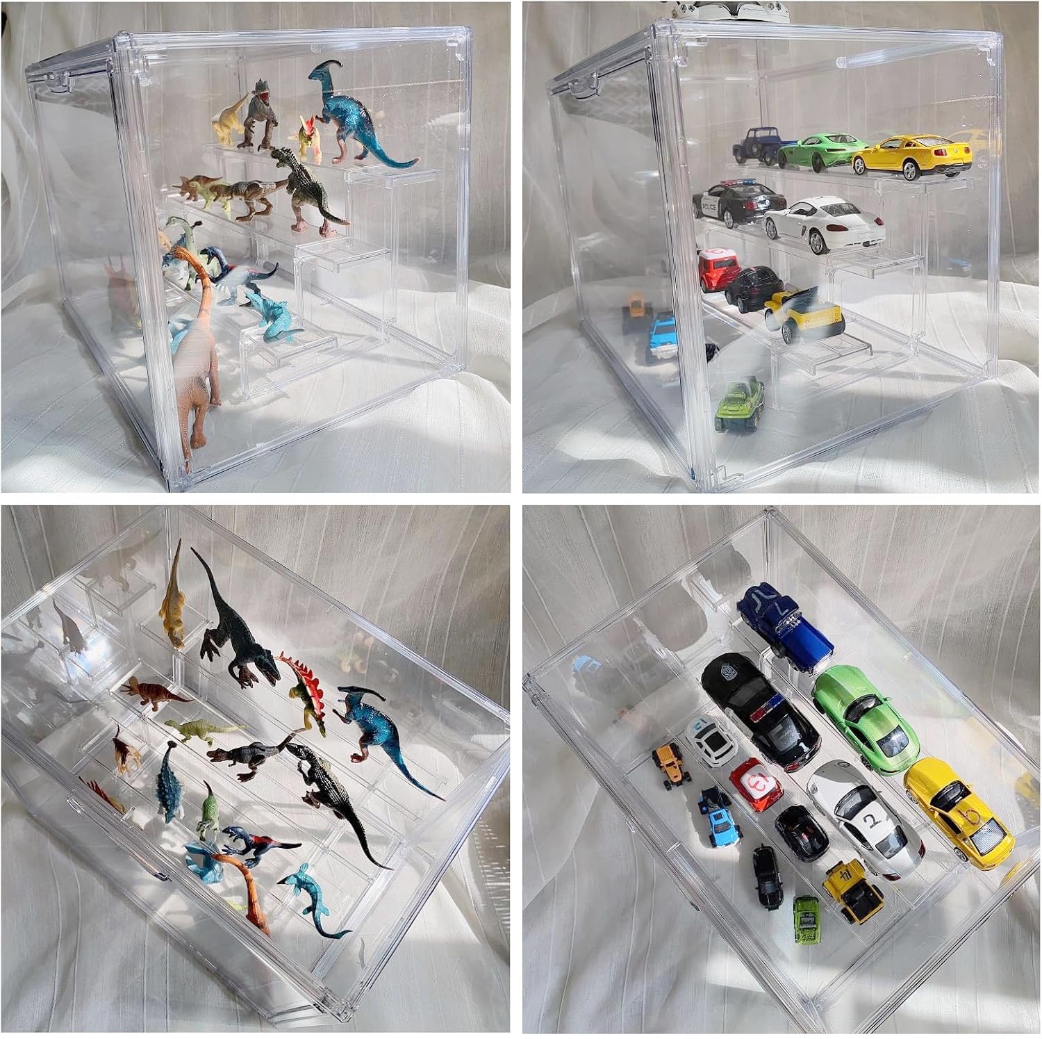 Vitrine pour Collection, Boîte de Présentation en Acrylique Transparent à 3 Niveaux pour Figurines Pop, Funko Pop, Mini Figurines, Objets de Collection, DIY (36×23×27cm) - 5