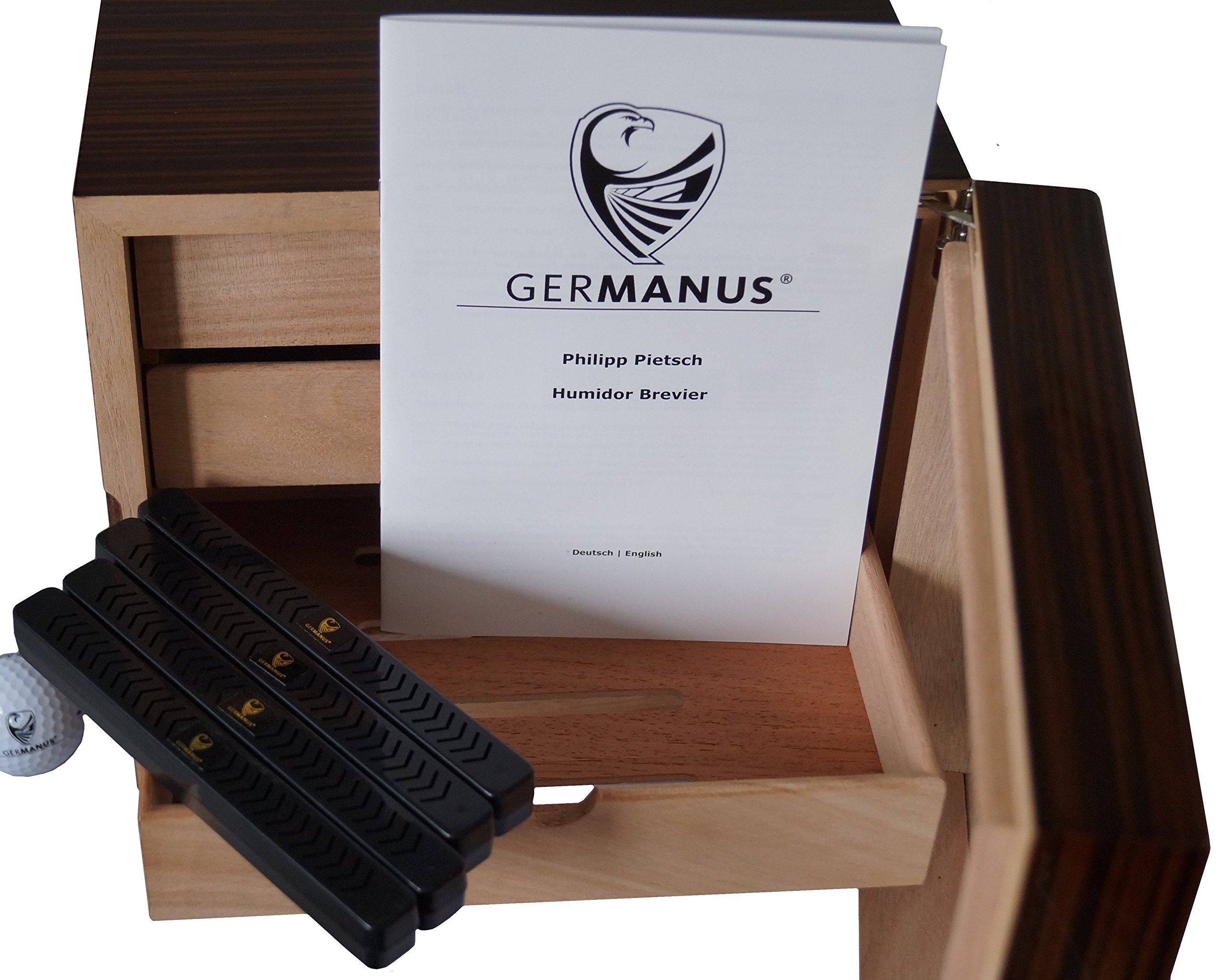 Germanus Dravus II - Umidificatore per sigari, con venature marroni