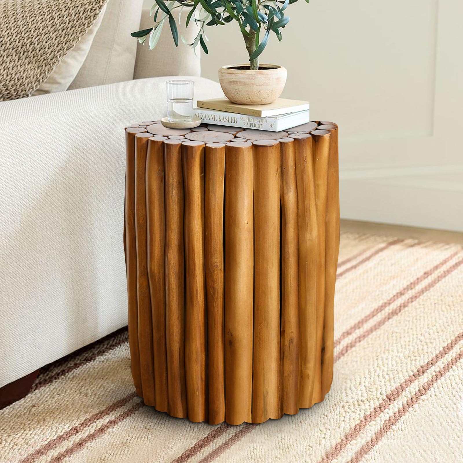 NODEL DESIGN Teak Dish M、S 4セット Danish Square Side Table with Drawer in Teak