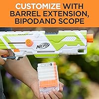 Vista 5 de NERF Longstrike Modulus Toy Blaster con extensión de barril, bípode, visores, 18 dardos Elite y 3 Seis Clips (exclusivo de Yaxa)