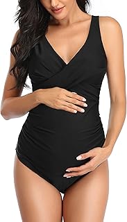 SUMMERSUNSHINE Maternity One Piece Swimwear Front Cross Pregnancy Swimsuit Bathing Suit Maternity Bikini