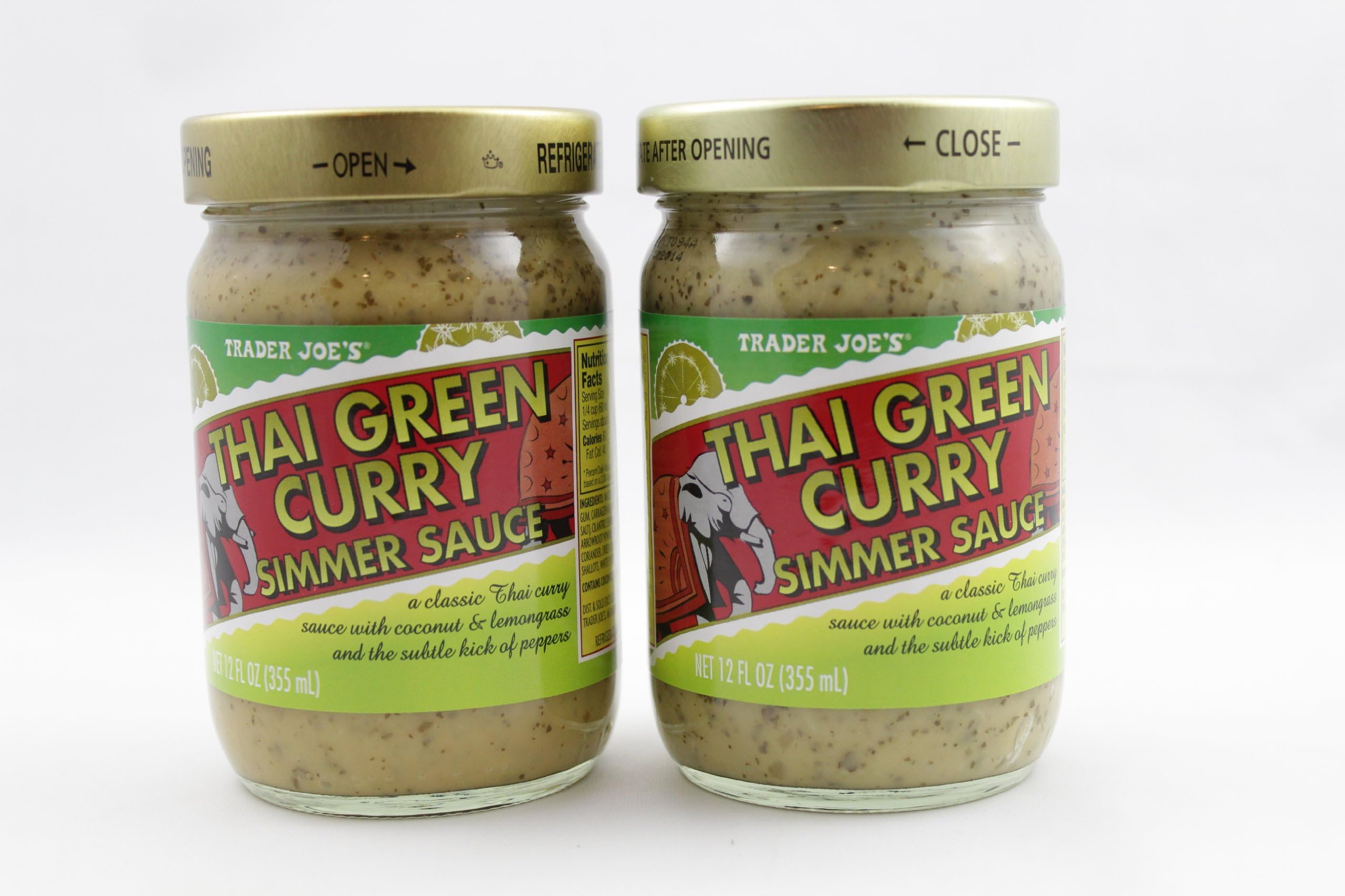 Trader Joes Thai Green Curry Simmer Sauce, 12 oz Jar - 2 pack
