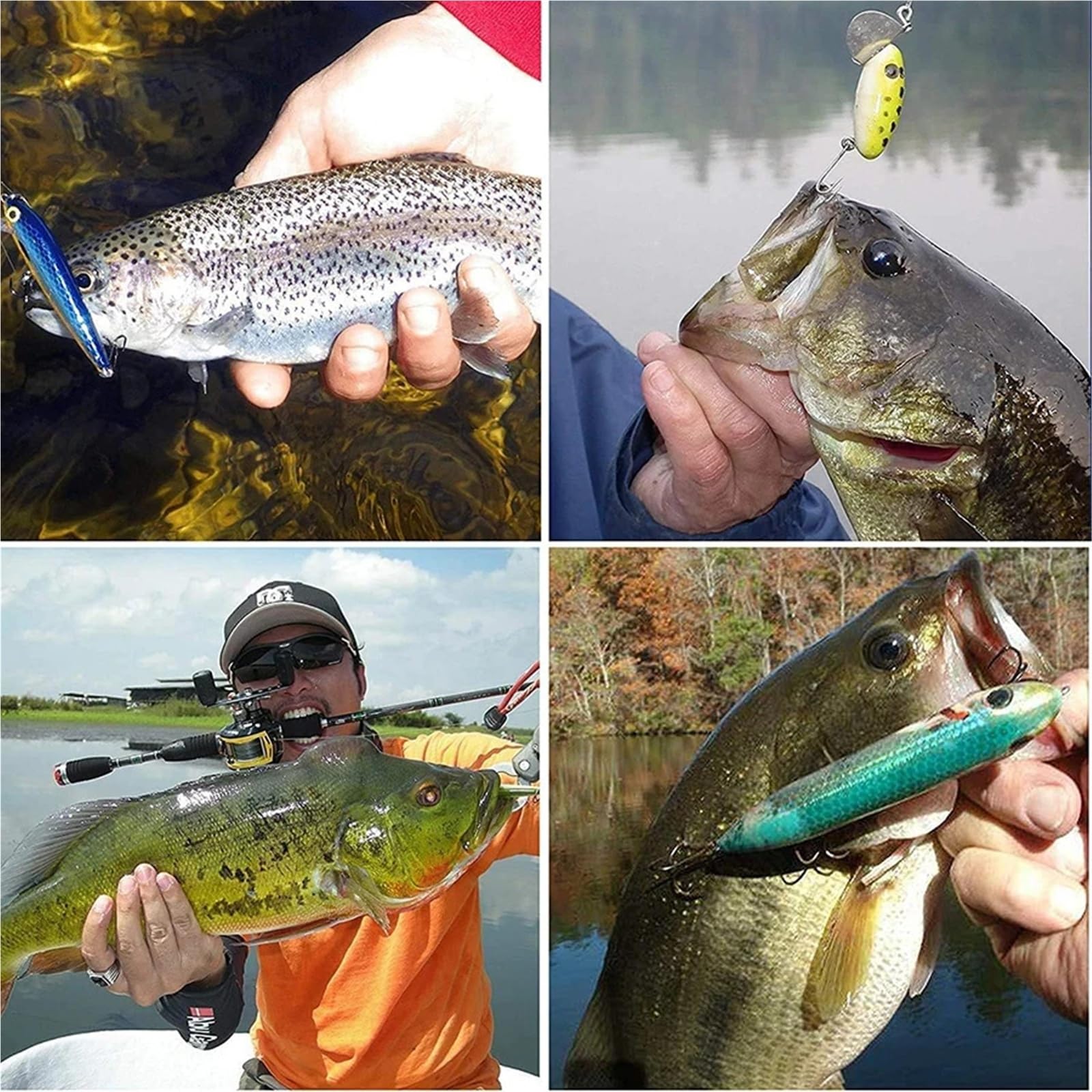 Ami da Pesca Amo da Pesca con ardiglione in Acciaio al Carbonio Rinforzato Diametro di 30 ami tripli for Acqua Dolce/salata