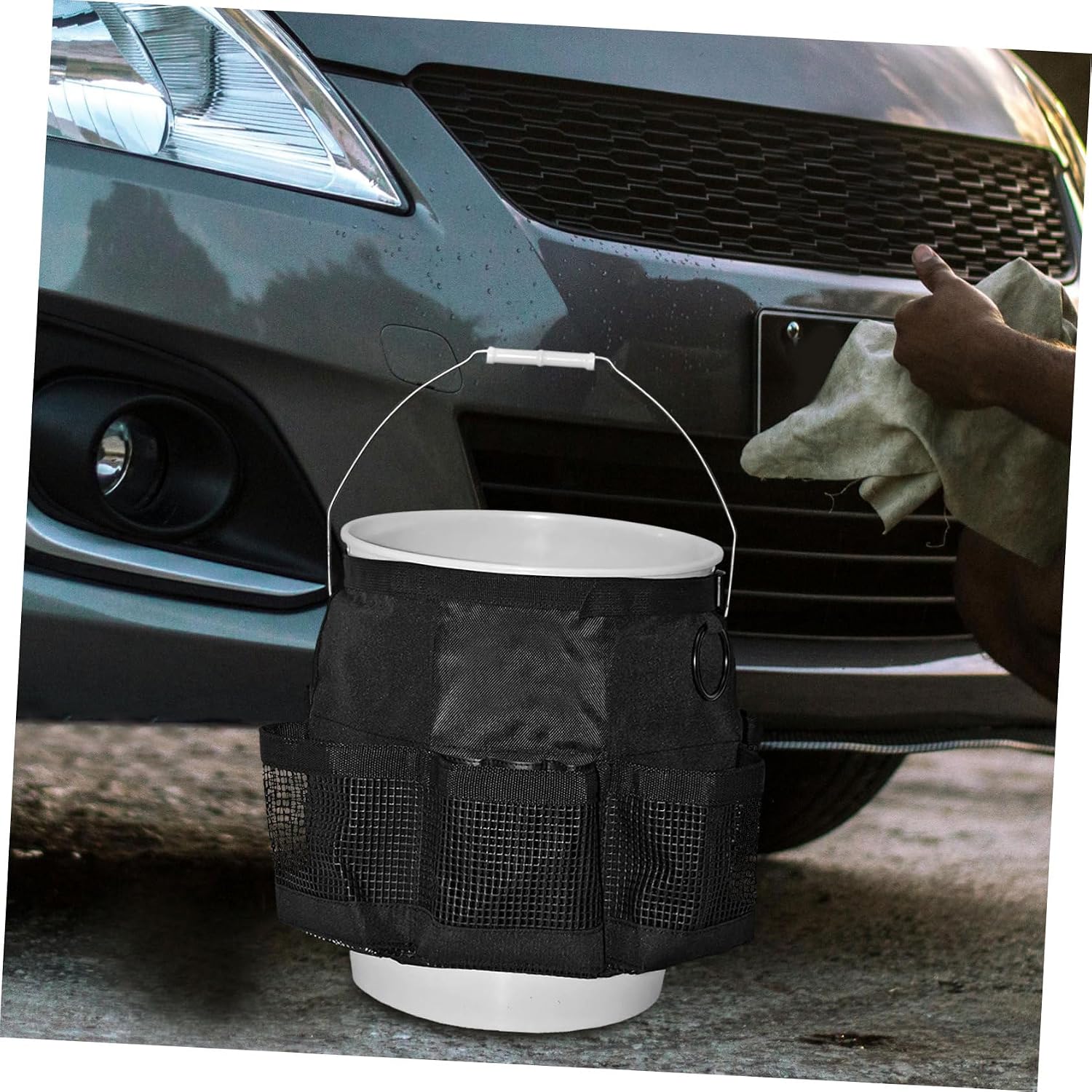 Bucket Tool Organizer Multi Pocket Storage Bag for Car Washing Fishing Gear Durable Hanging Design for Convenient Organization and