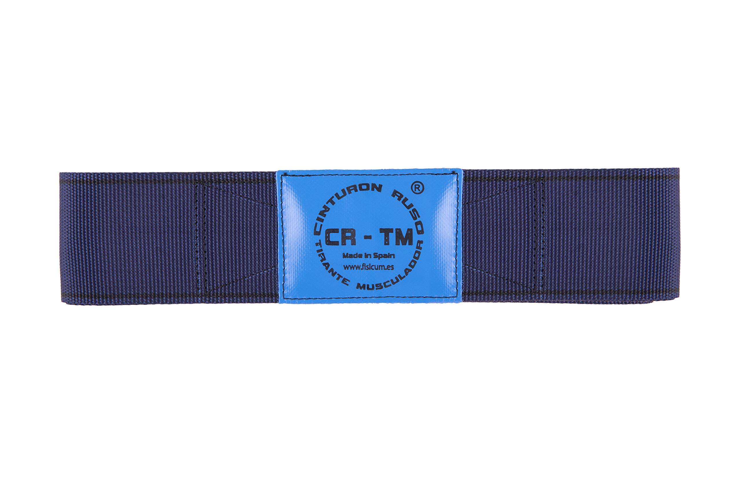 Cinturon Ruso CR-TM Tirante Musculador Niebieski pas do treningu ciężarów 8 cm x 120 cm poliester