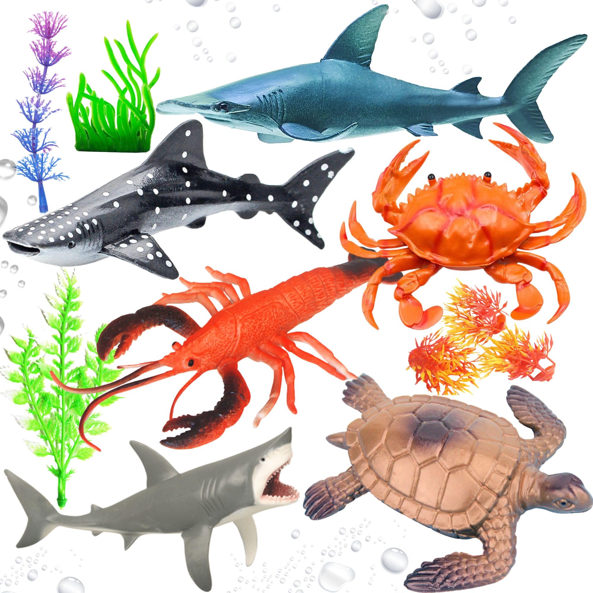 11 PCs Realistic Sea Animal Toys for Kids 3+ | with Attractive Underwater Cute Accessories Ocean Animals Toy Playset for Boys and Girls Birthday Gift for Children Educational & Decoration Item-image-11