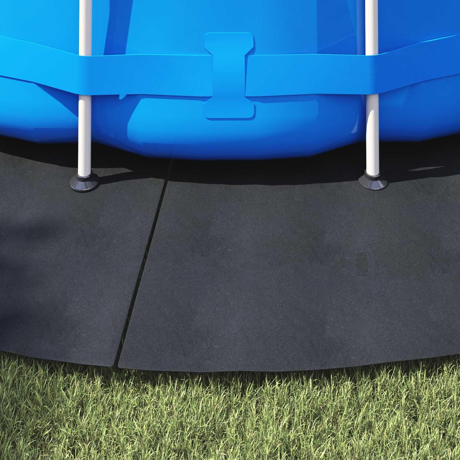 Tapis de Piscine Rond Noir en Tissu Non tissé 458 cm de diamètre, Couverture Piscine Pliable pour Protection hivernage, antipoussière, Isolation Thermique Jardin terrasse