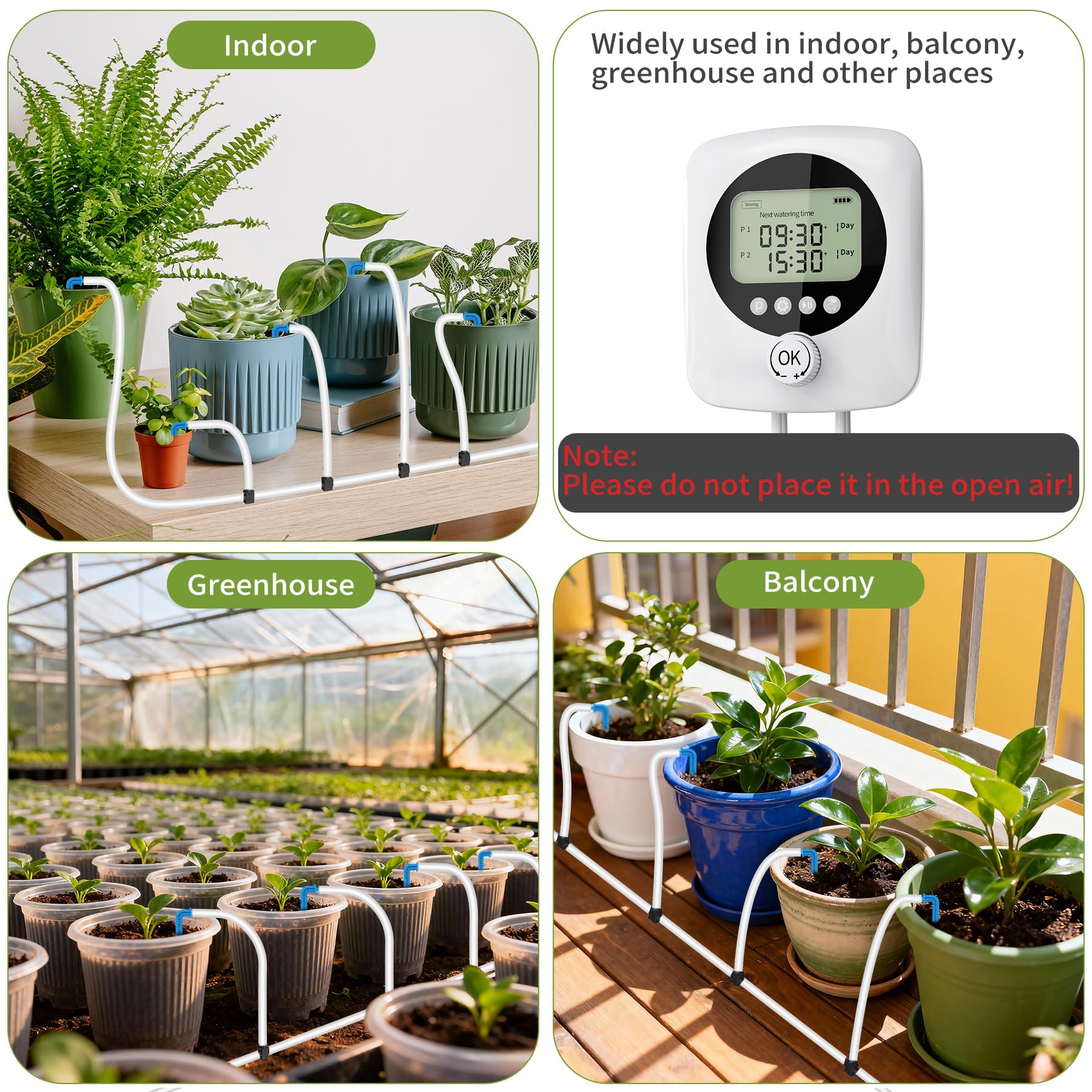 Forever Speed Sistema de Riego Automático con Doble Bomba para 30 plantas, 4400 mAh Recargable Riego Automático Sistema de Interior para Balcón, Invernadero