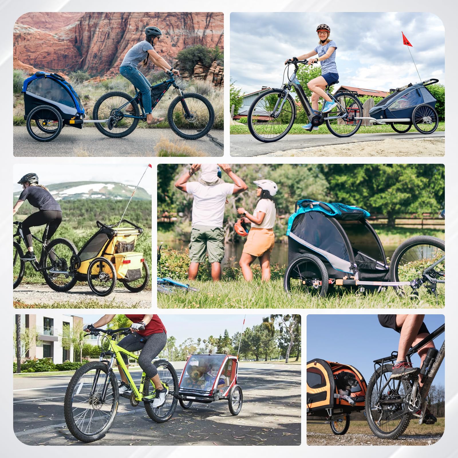 Adaptateur d'essieu traversant M12 pour 160-178 mm, longueur de tige réglable pour remorque de vélo - Adaptateur pour la plupart des attelages de remorque de vélo