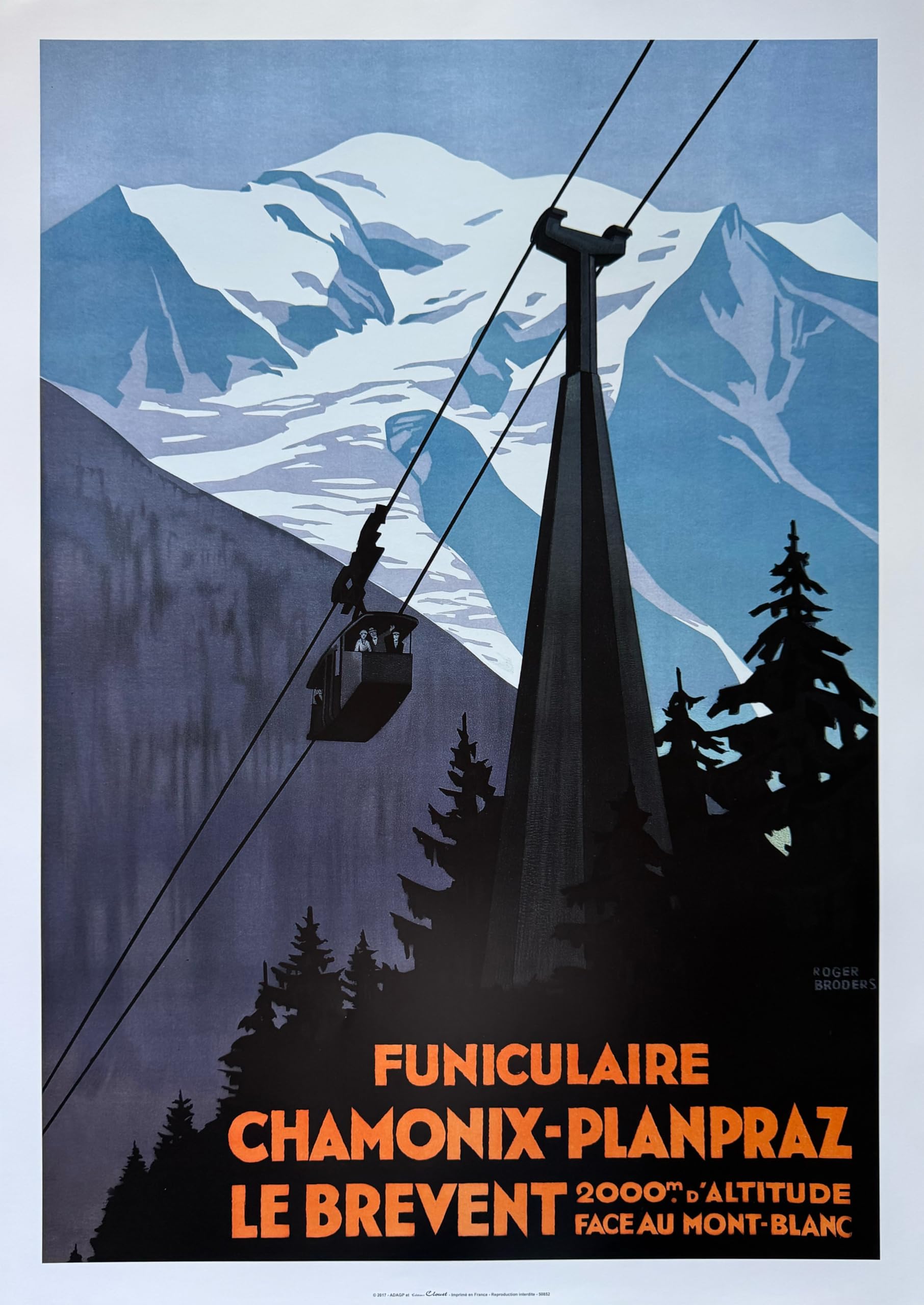Poster Chamonix Roger Broders 50x70cm idee cadeau deco alpin