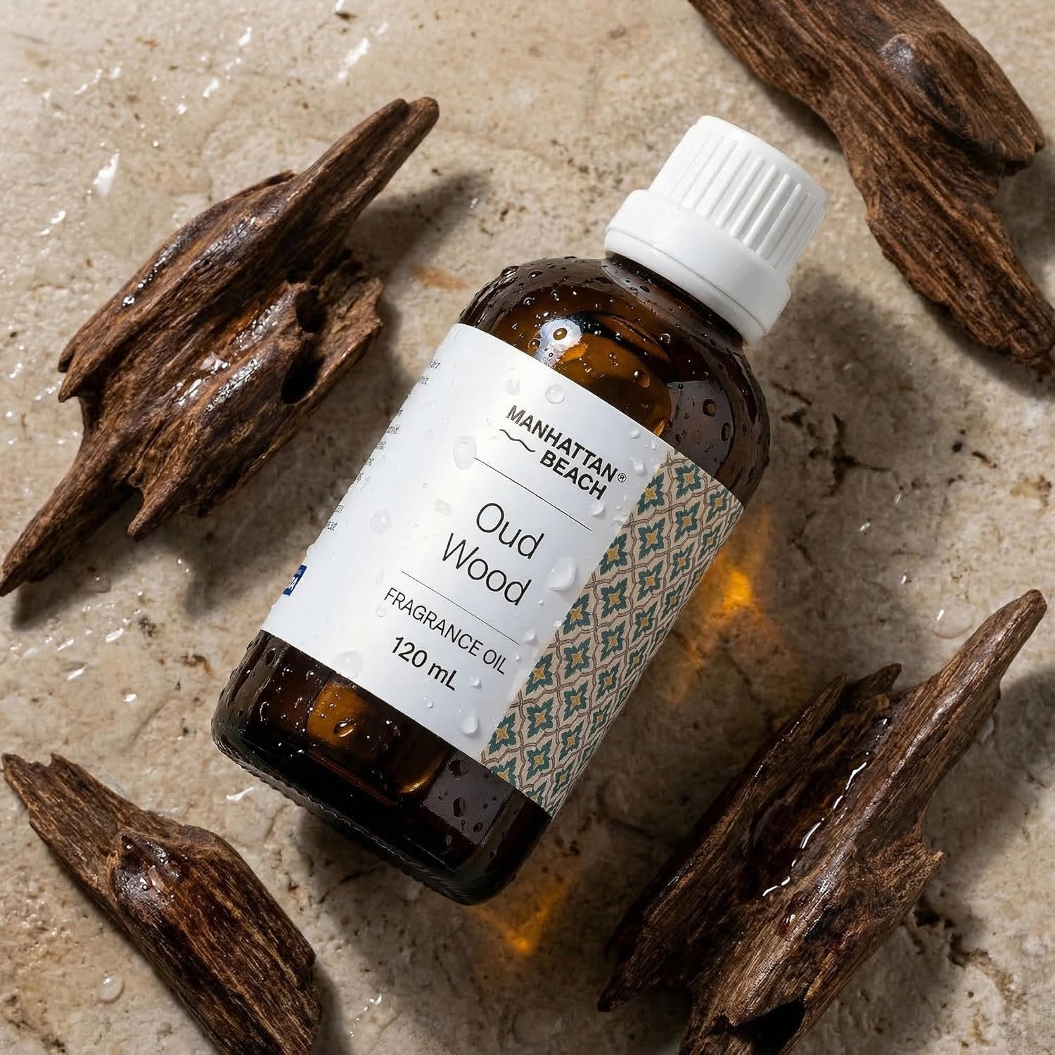 Manhattan Beach – Oud Wood, Diffuser Oil Inspired by Luxury Perfume - Fragrance Oil for Ultrasonic and Waterless Diffusers and Crafting - 120 mL, 4 fl oz Glass Bottle