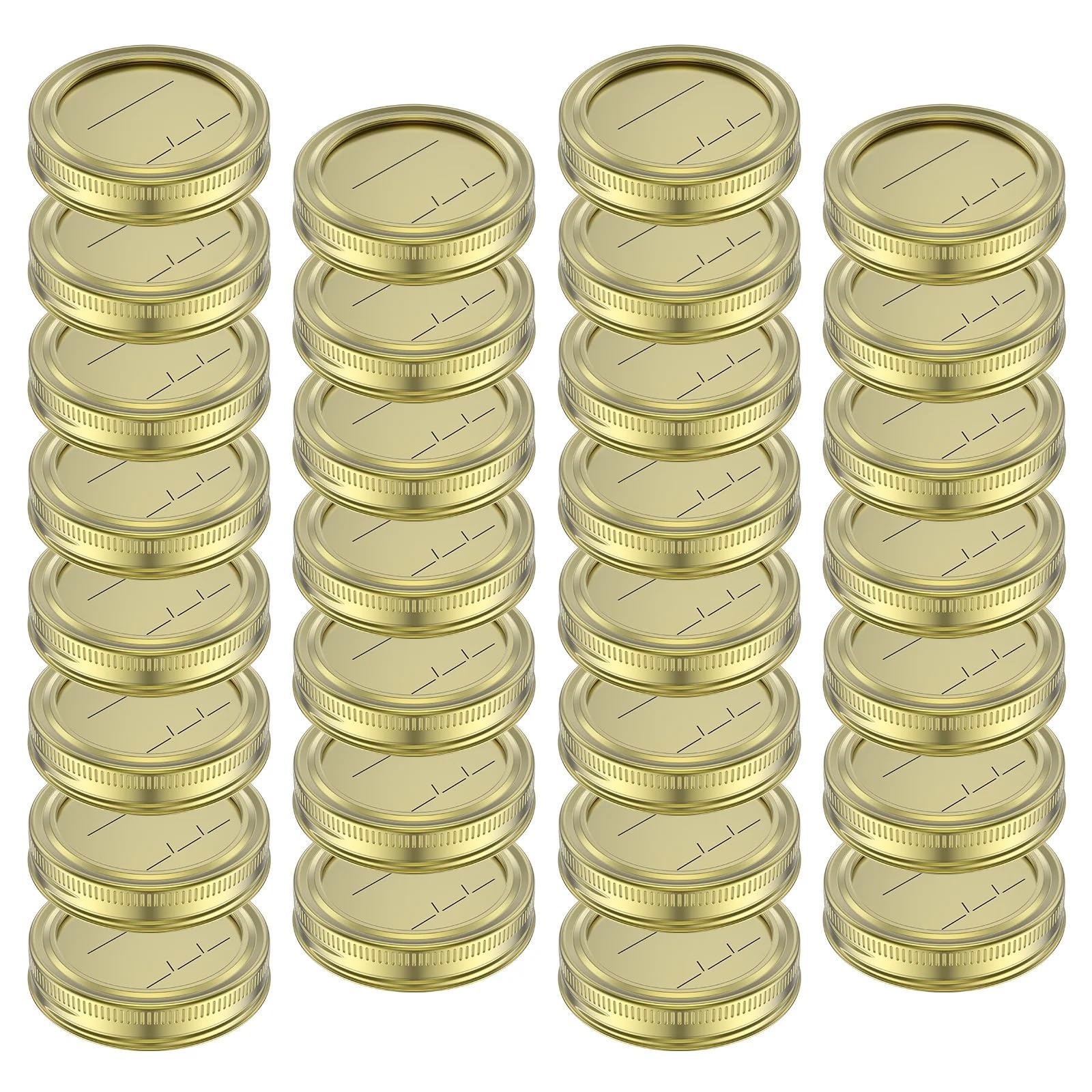 Mason Jar Lids 30-Pack Regular Mouth Mason Jar Lids with Rings for Canning Sealing