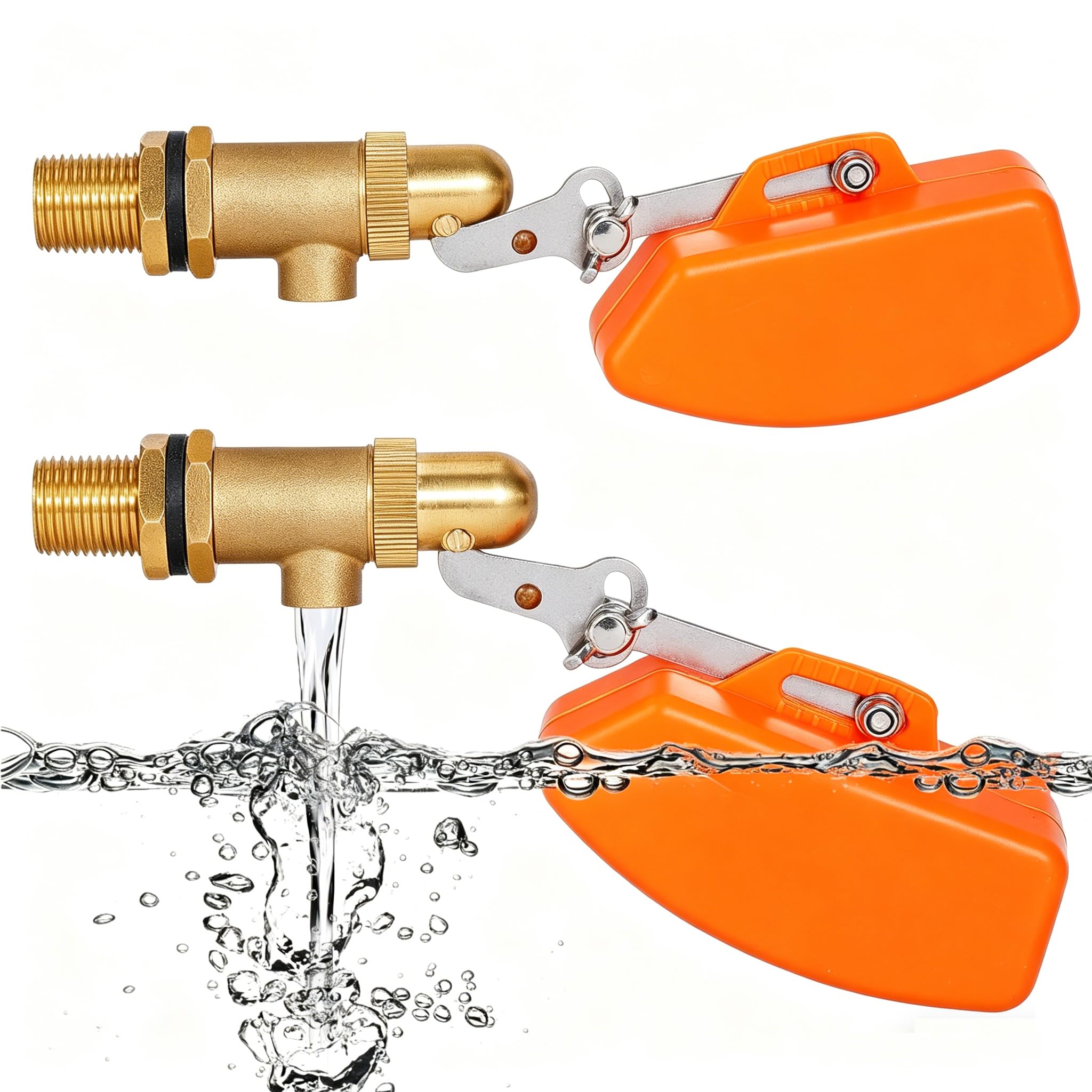 Valvola a galleggiante in ottone, 1/2 pollici, interruttore automatico a galleggiante per serbatoio dell'acqua e bacino, valvola di riempimento, serbatoio dell'acqua piovana/sciacquone