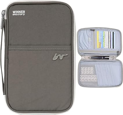 Amazon 正規品 Mumulot 母子手帳 ケース お薬手帳 マルチケース スキミング防止 大容量 大小2サイズ グレー 大型lサイズ 母子手帳ケース ベビー マタニティ 通販