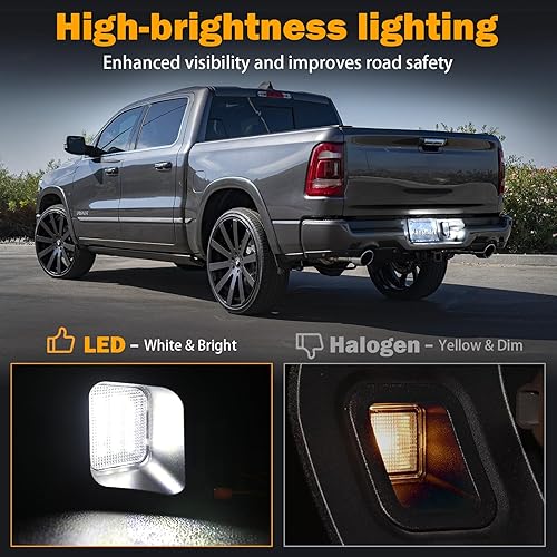 Miniatura 7 de Luz LED para placa de matrícula compatible con accesorios F150 2015 2016 2017 2018 2019 2020 F150 accesorios de luces de matrícula, lámpara de