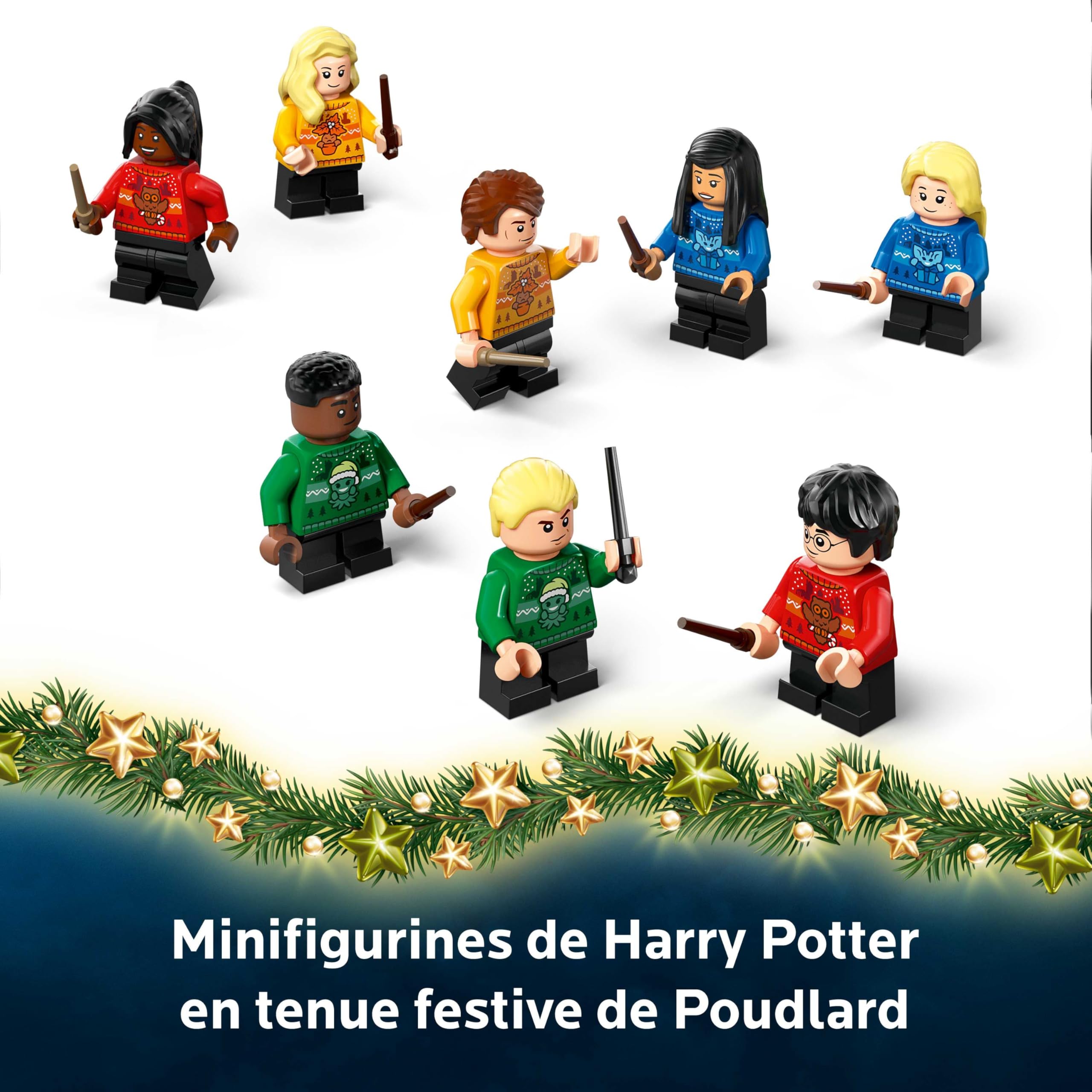 LEGO Harry Potter Le Calendrier de l’Avent 2025 - Jeu pour Garçon ou Fille 7 Ans - Compte à Rebours Avant Noël avec 24 Surprises - 8 Minifigurines en Tenue Festive & Mini Constructions - Cadeau 76456