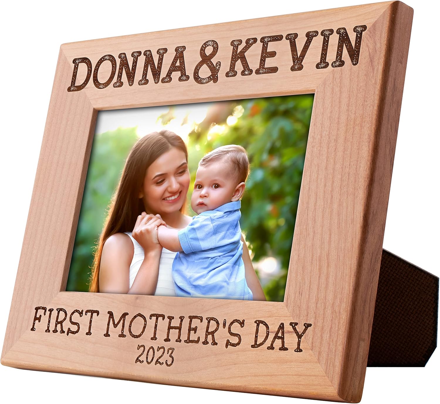 Lily's Atelier Gifts for Mom, Personalized First Mother's Day Picture Frame with Names | 4 Designs, 4x6-5x7 | 1st Mom Gift - Keepsake Frame