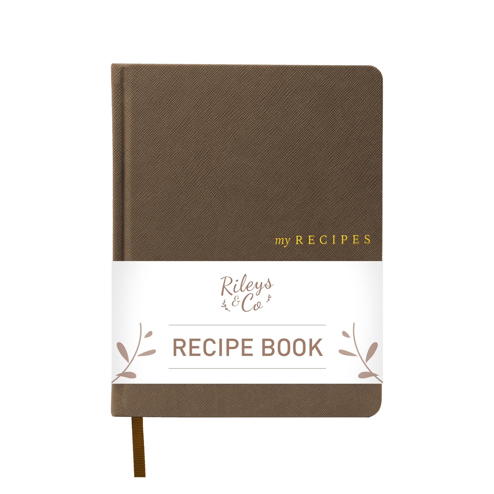 Rileys & Co. Brown Recipe Book to Write in Your Own Recipes | Blank Recipe Books to Write In | Recipe Journal | Recipe Notebook | Blank Cookbook for DIY Recipes (8x6 in / 20 x 15 cm) — image 1