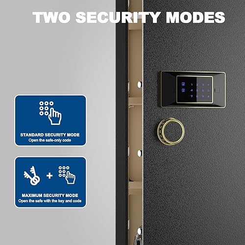 Miniatura 5 de TIGERKING Caja fuerte grande para armas de 6-8, para rifle y pistola en casa, armarios para rifles y escopetas con 3 estantes extraíbles