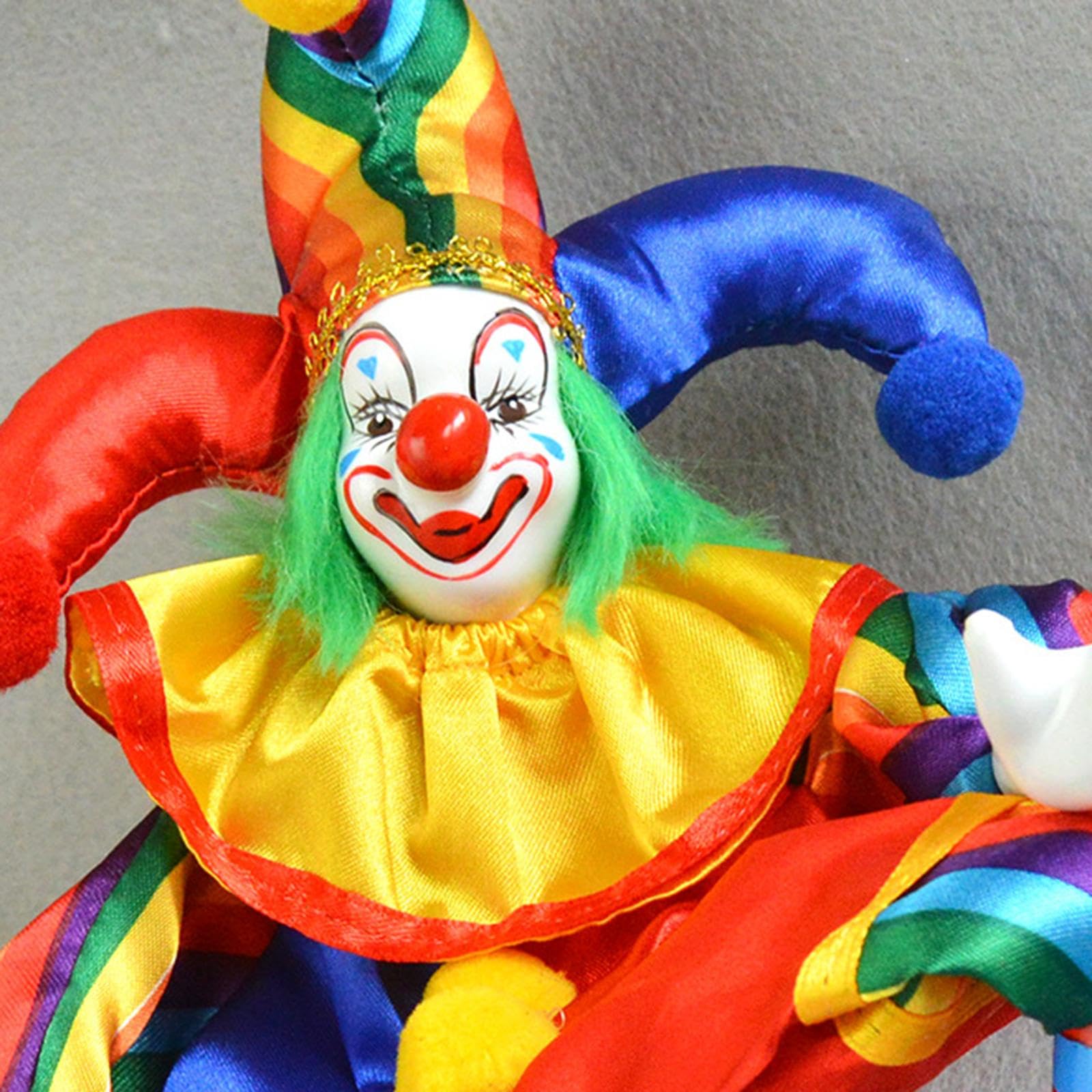 Amazon | 人形ユニークなお土産デスクトップ装飾ポータブル磁器ピエロ