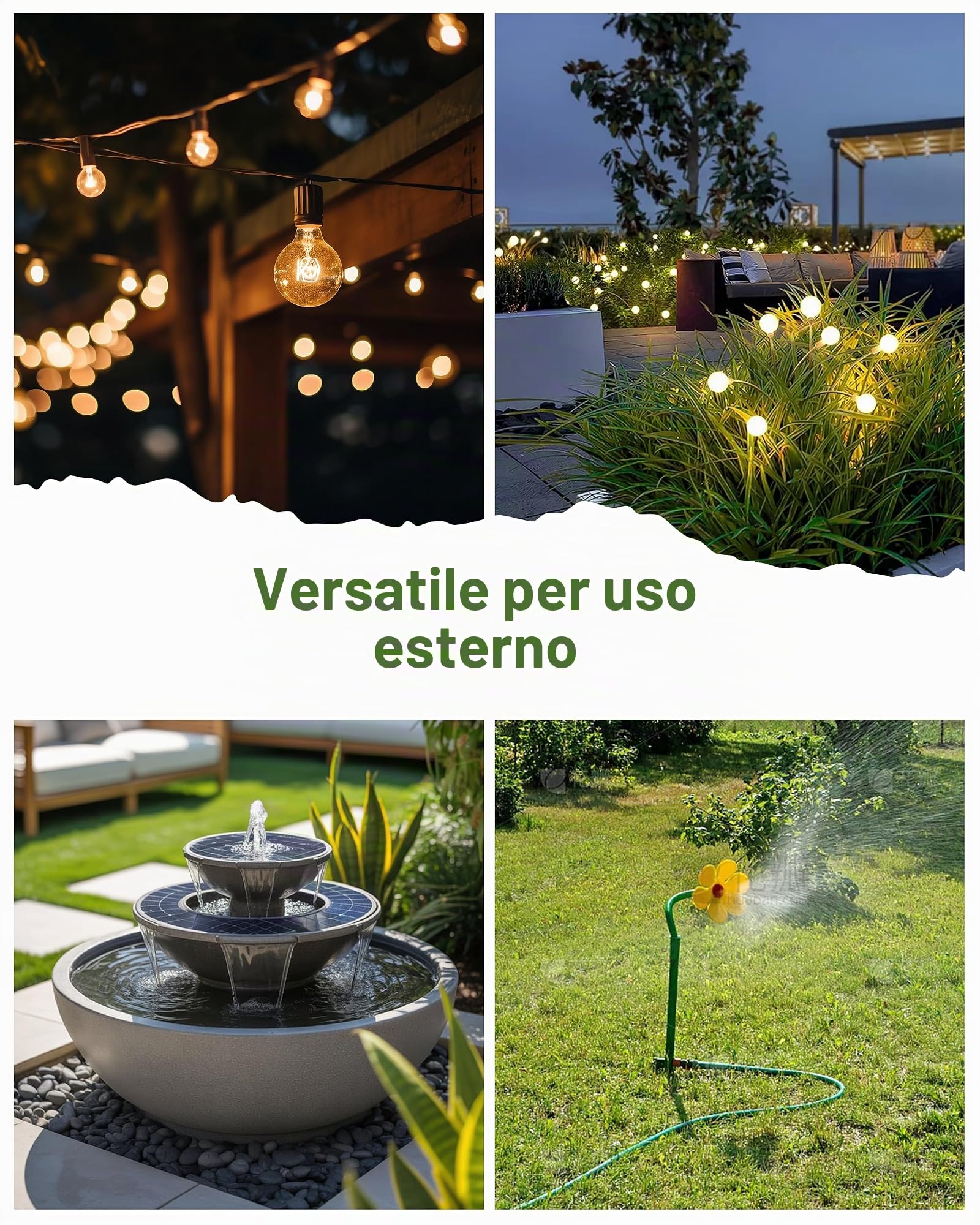 HBN Presa WLAN Outdoor con 2 uscite, 16 A 3600 W Smart presa esterna, IP54 impermeabile, doppia presa Wi-Fi per esterni, compatibile con Alexa e Google Assistant, cavo da 1,5 m