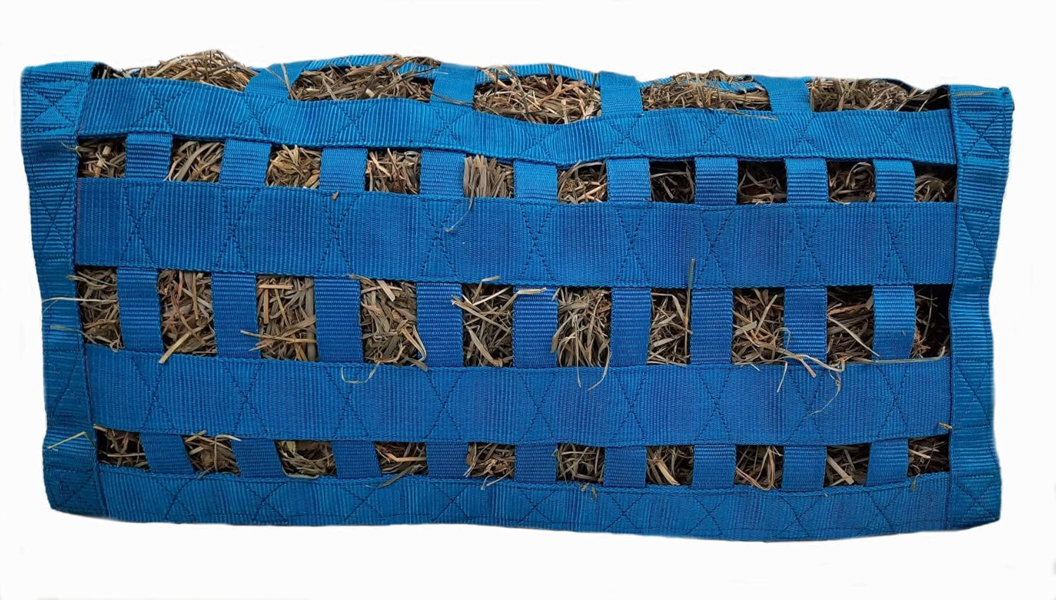 Supreme Slow Feed Top Load Hay Bag with Super Tough Bottom with 2" x3.5” Rectangular Openings and 6 Month Warranty (Turquoise & Black)