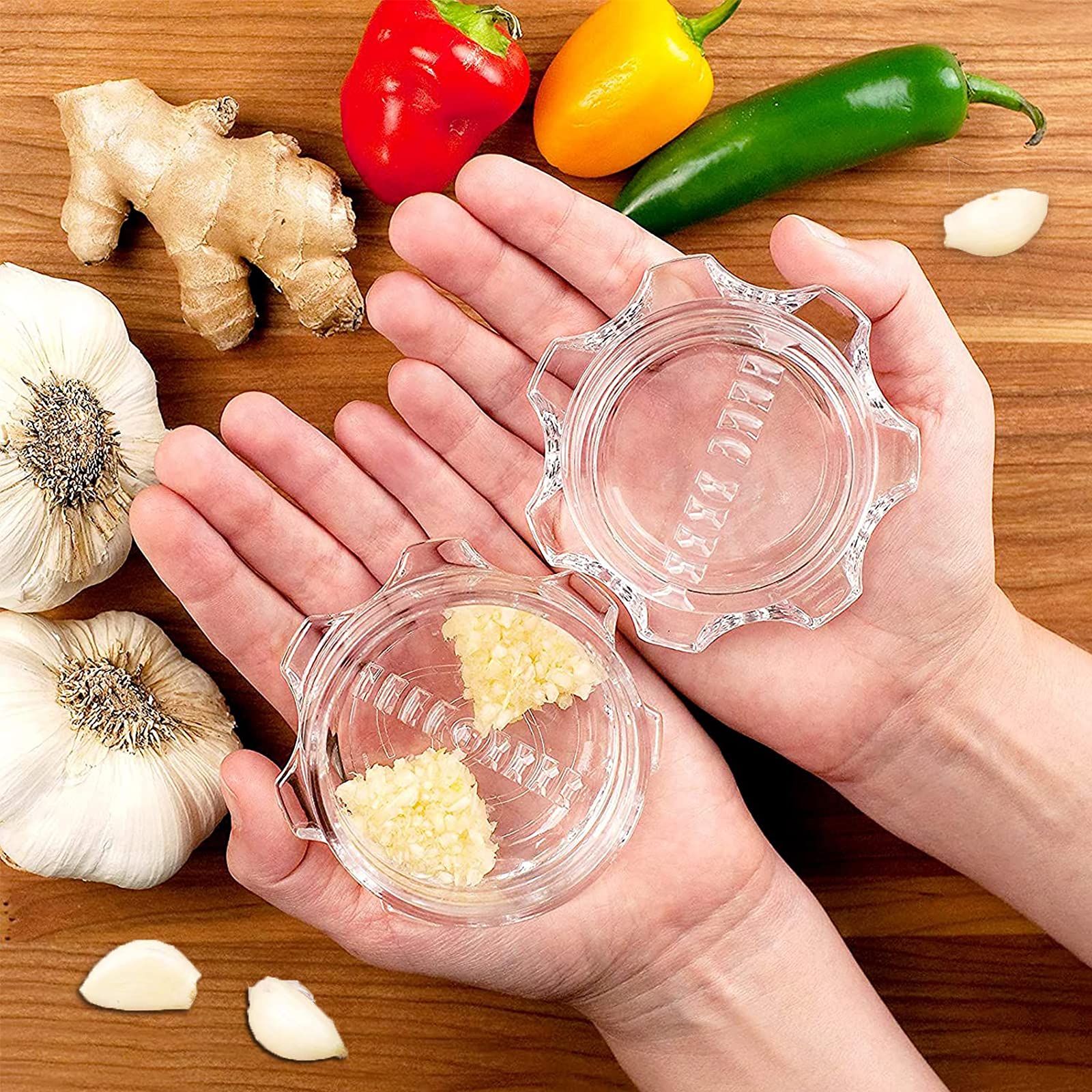 Presse-ail Plastique Rouleau éplucheur D'ail Ail Peeler Crusher Cuisine Gingembre Ail Crusher Multifonctions Appareil D'ail Cadeaux pour Parents, Amis, Hommes et Femmes, Amateurs de Cuisine, 2 pièces
