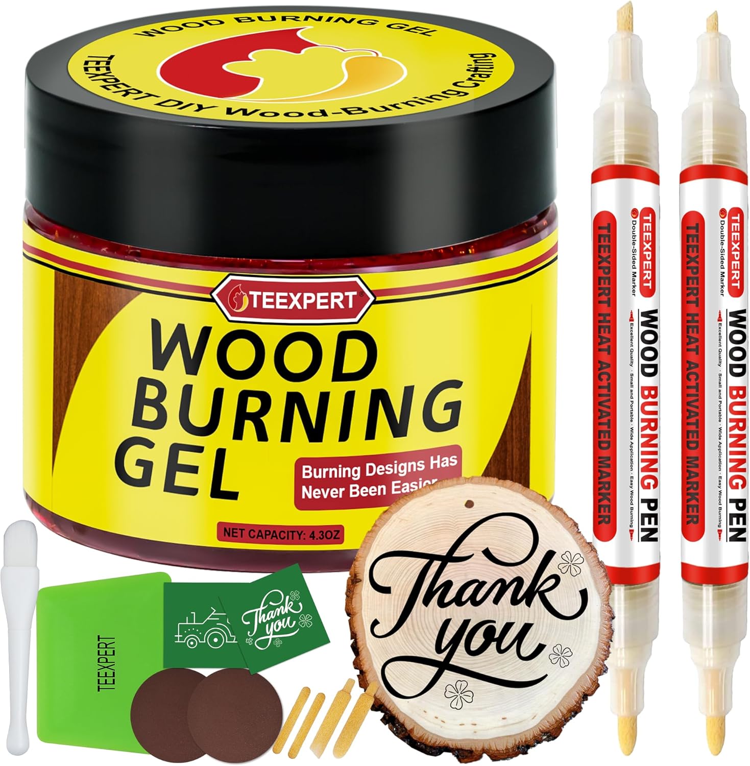 Teexpert Wood Burning Gel Pen Kit 30S Change Color 4.3OZ