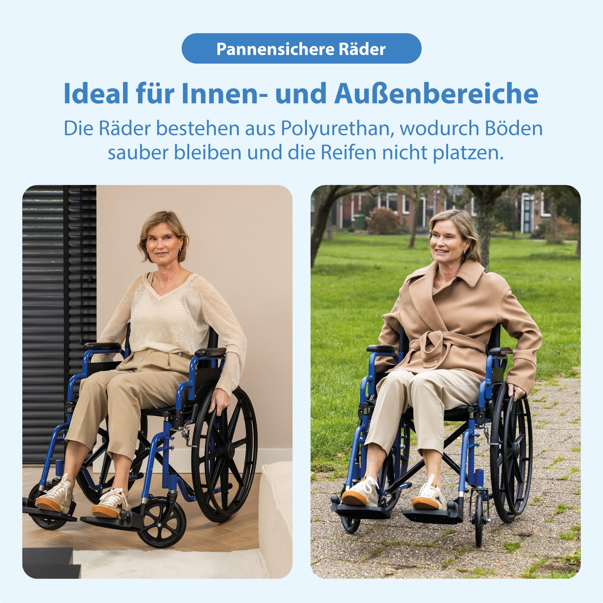 Safe Age® ROLLSTUHL FALTBAR LEICHT: Mit nur 18,6 kg und rund 32 cm Faltbreite passt er in jeden Kofferraum, ideal als Reiserollstuhl