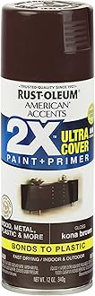 Rust-Oleum327872-6PK American Accents Spray Paint, 12 oz, Gloss Kona Brown, 6 Pack