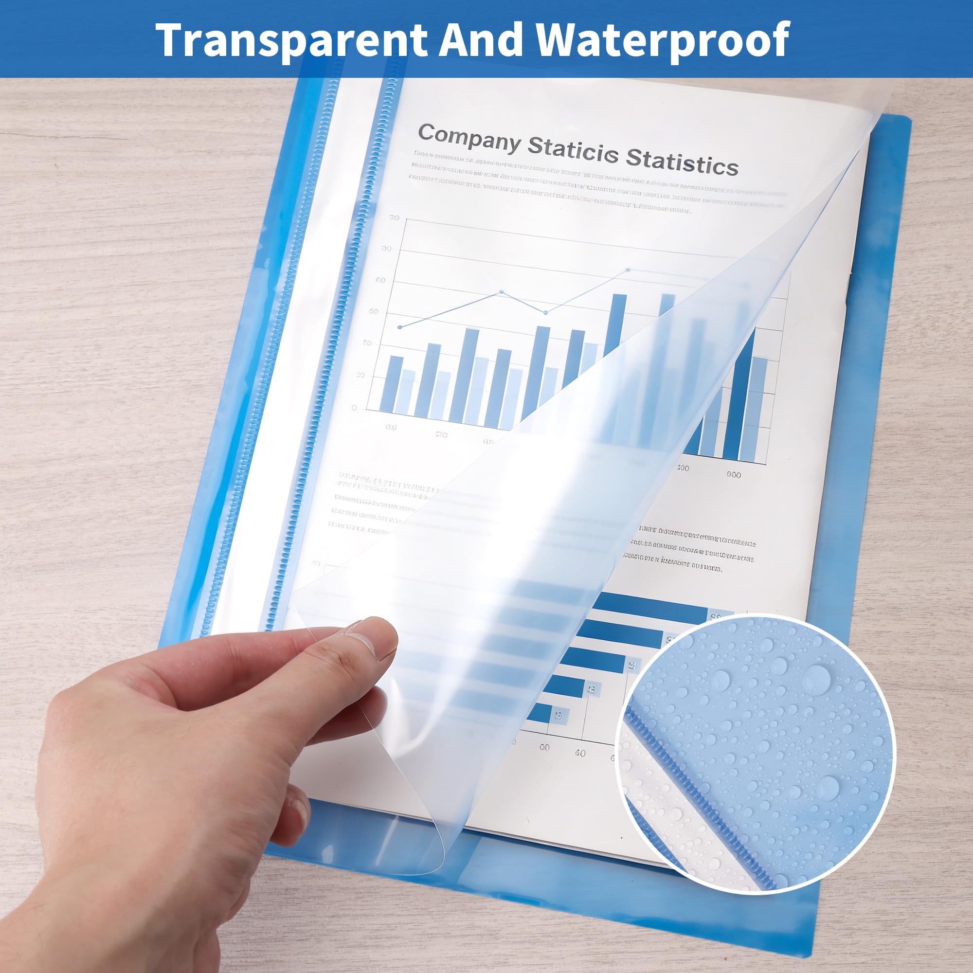 Aramanara 80 Pcs A4 Project Folder, Plastic Presentation Project Folder with Transparent Cover, Report Document Organiser Holder for Office School Home(4 Colors) - Image 3