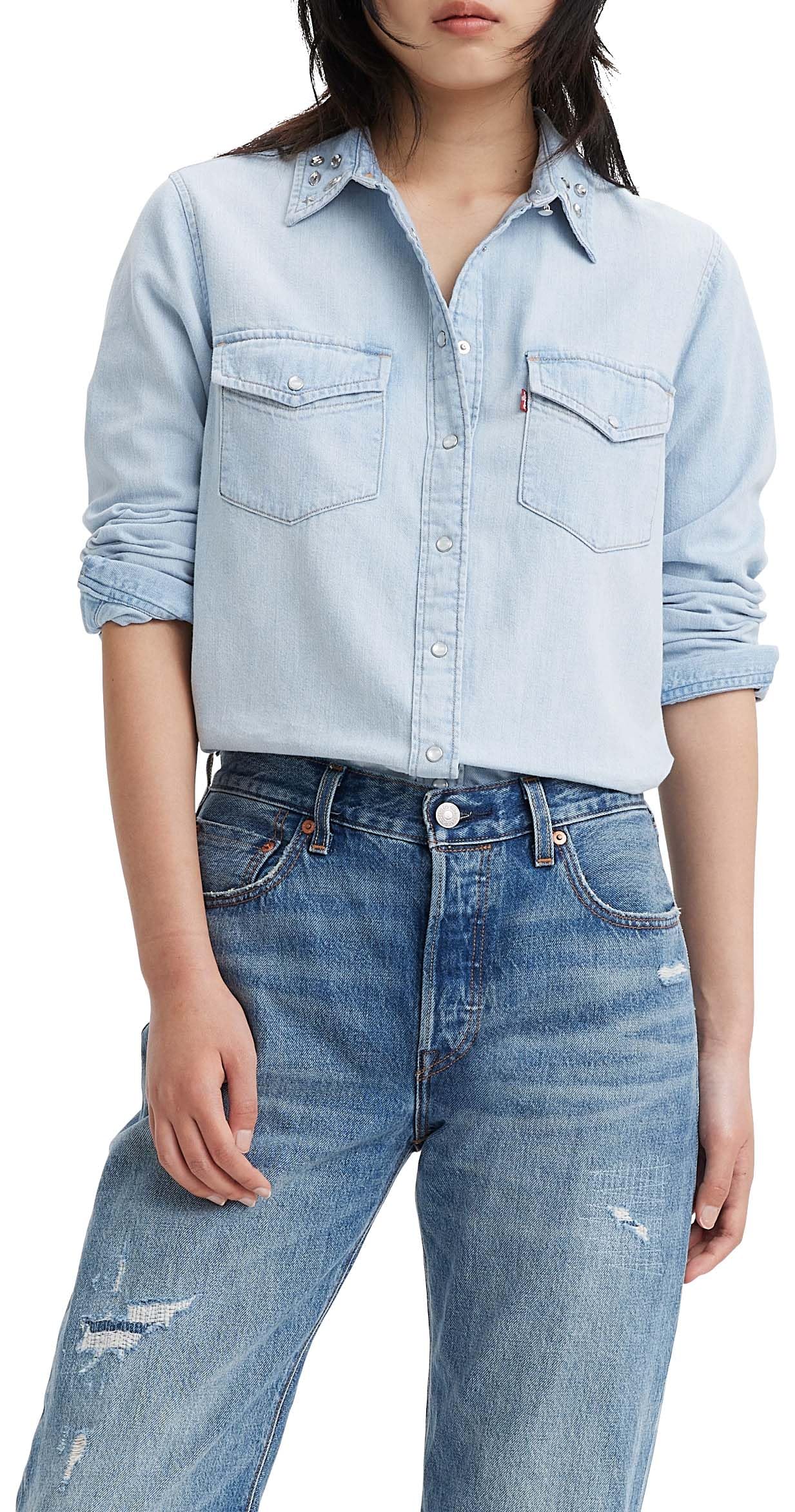 Levi's Damen Iconic Western Hemd,Bling Blue X,S