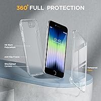 Vista 303 de Miracase Funda magnética para iPhone 14 de 6.1 pulgadas, protector de pantalla de vidrio templado integrado + protector de lente, compatible