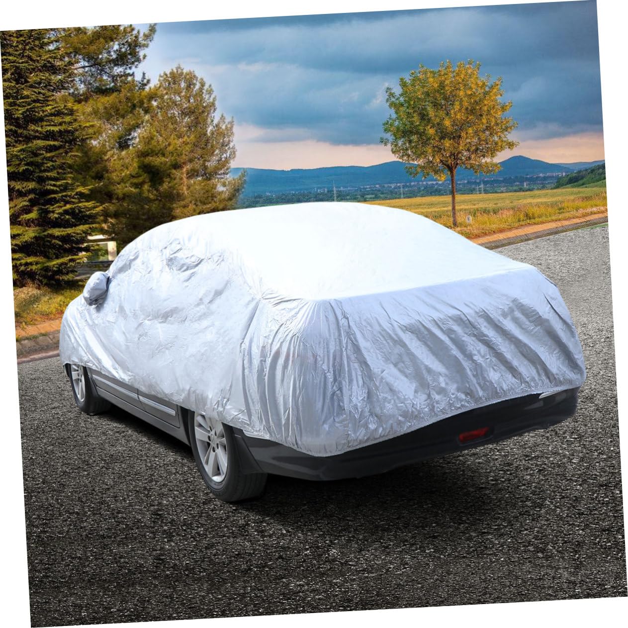 Ciieeo Car Cover Silver Outdoor Protector for Snow Uv and Rain for and SUV Easy to Store and — view 2