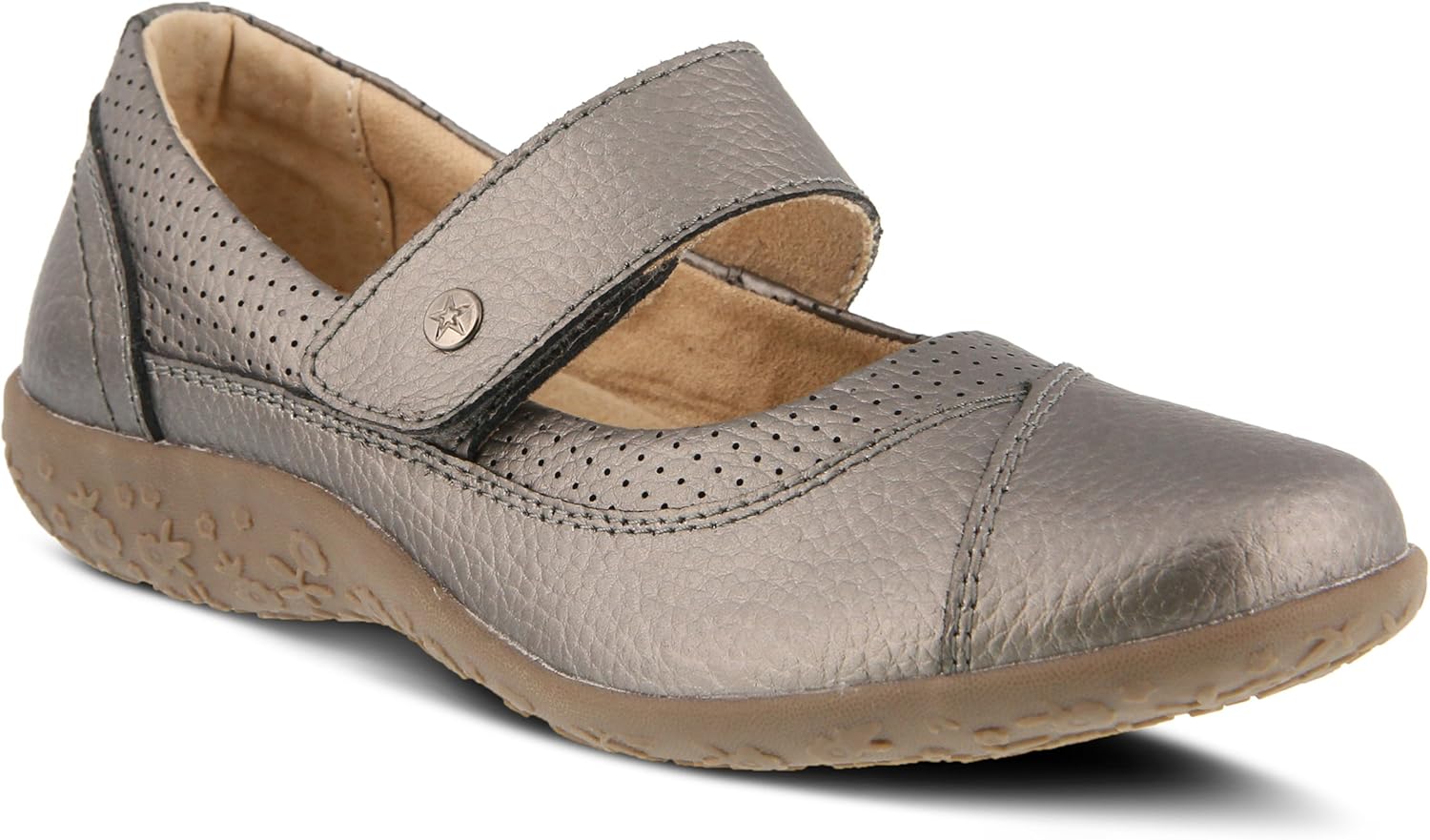 Spring Step Women's Adwoa Mary Jane Flat, Pewter, 41 EU/9.5-10 M US