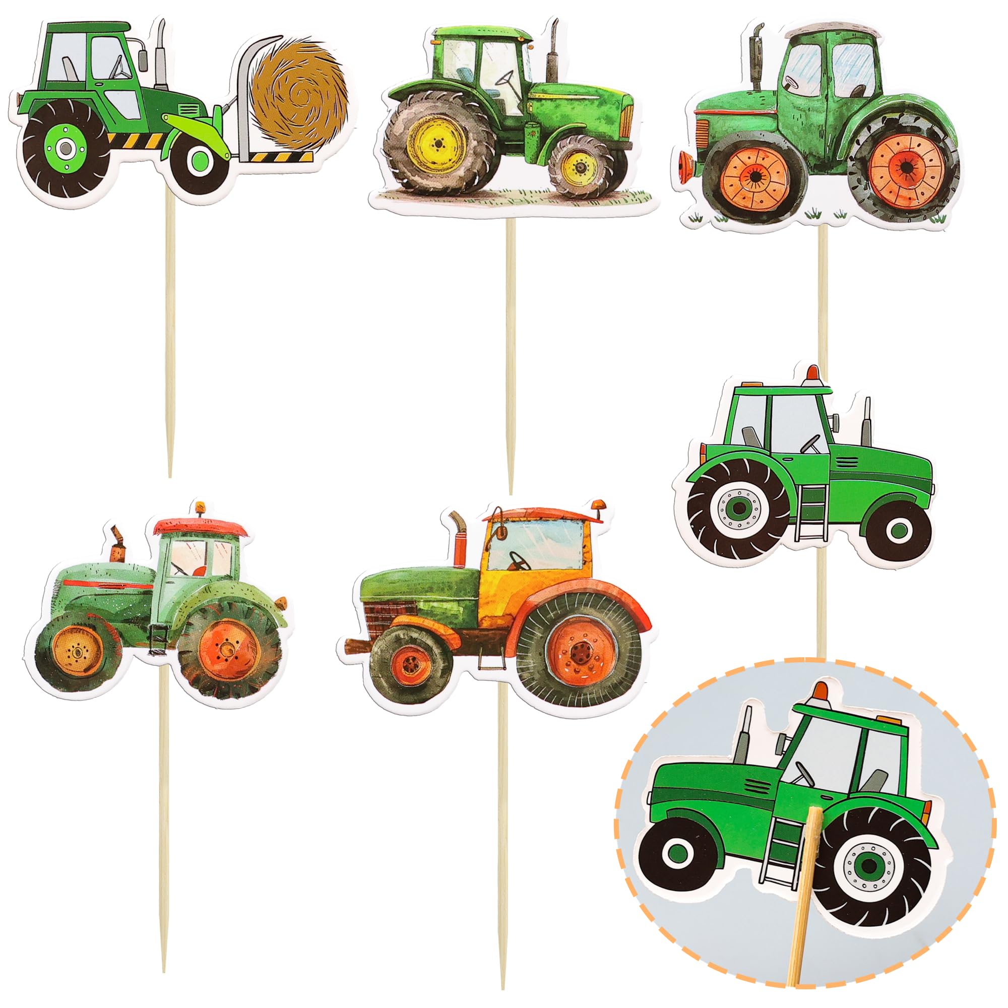 Décorations Cupcakes Animaux Ferme – Lot De 25 Avec Bâtons – Parfait Pour Anniversaire à Thème Fermier