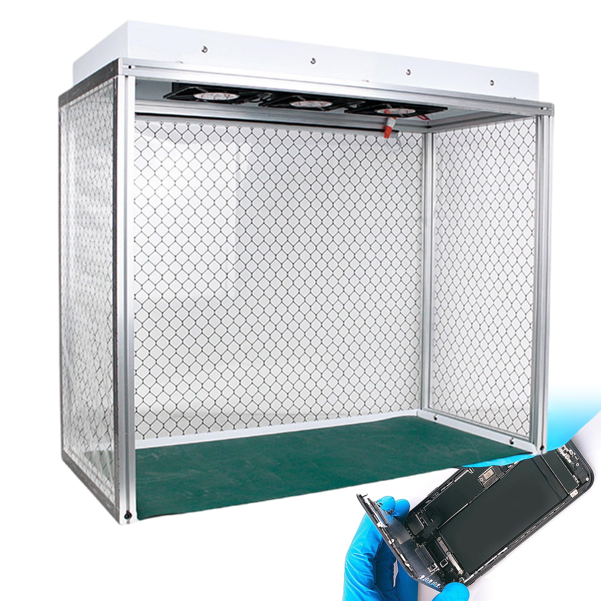 Cabina De Flujo Laminar Vertical De Aluminio, Cabina De Flujo De Aire Portátil, Banco De Trabajo Con Filtro Eficiente, 3 Ventiladores, Nivel De Limpieza Iso 5
