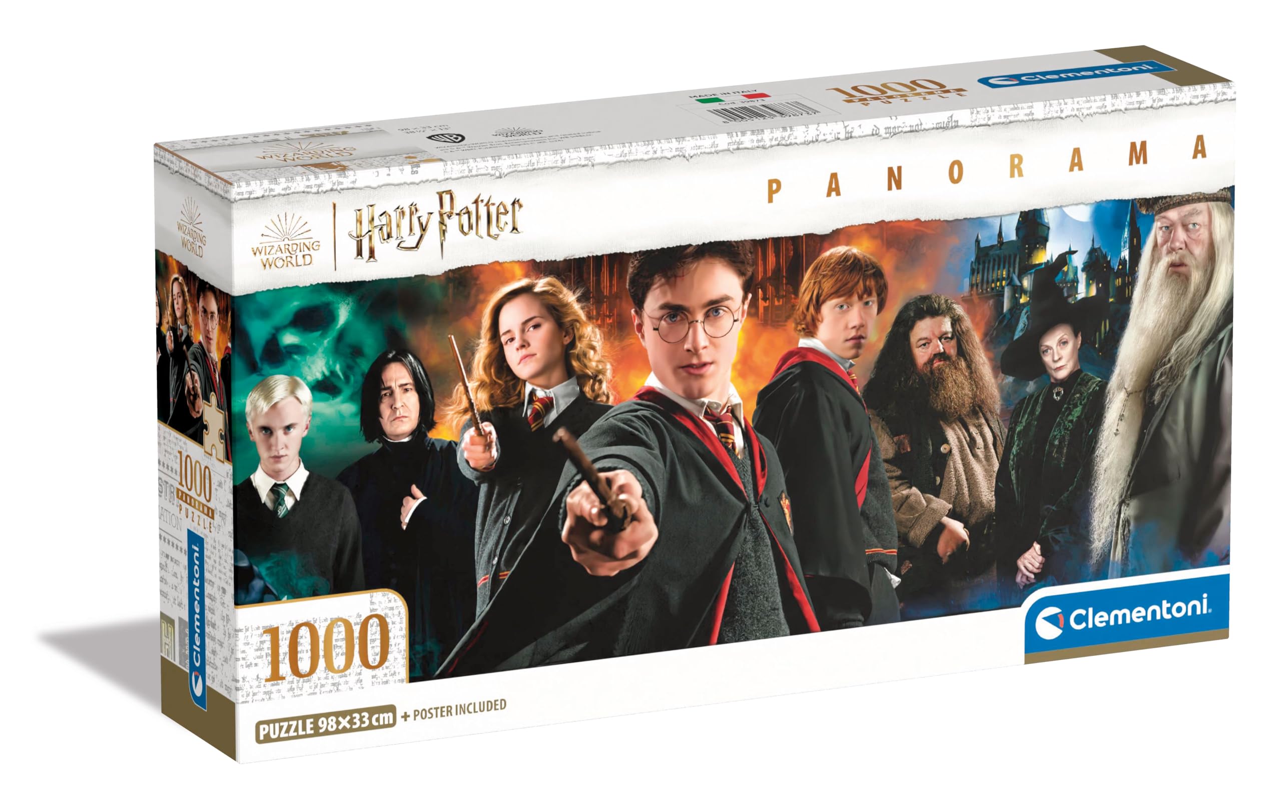 Clementoni Jigsaw Puzzle Harry Potter 1000 Pieces - Poster Included, Puzzle For Adults 14-99 Years, Gift For Men/Women, Hogwarts, Made In Italy, 39873