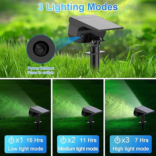 Miniatura 3 de MinPea Luces solares para exteriores, 57 LED3 modos Luces solares para exteriores IP65 impermeables, focos solares de paisaje, luces de jardín