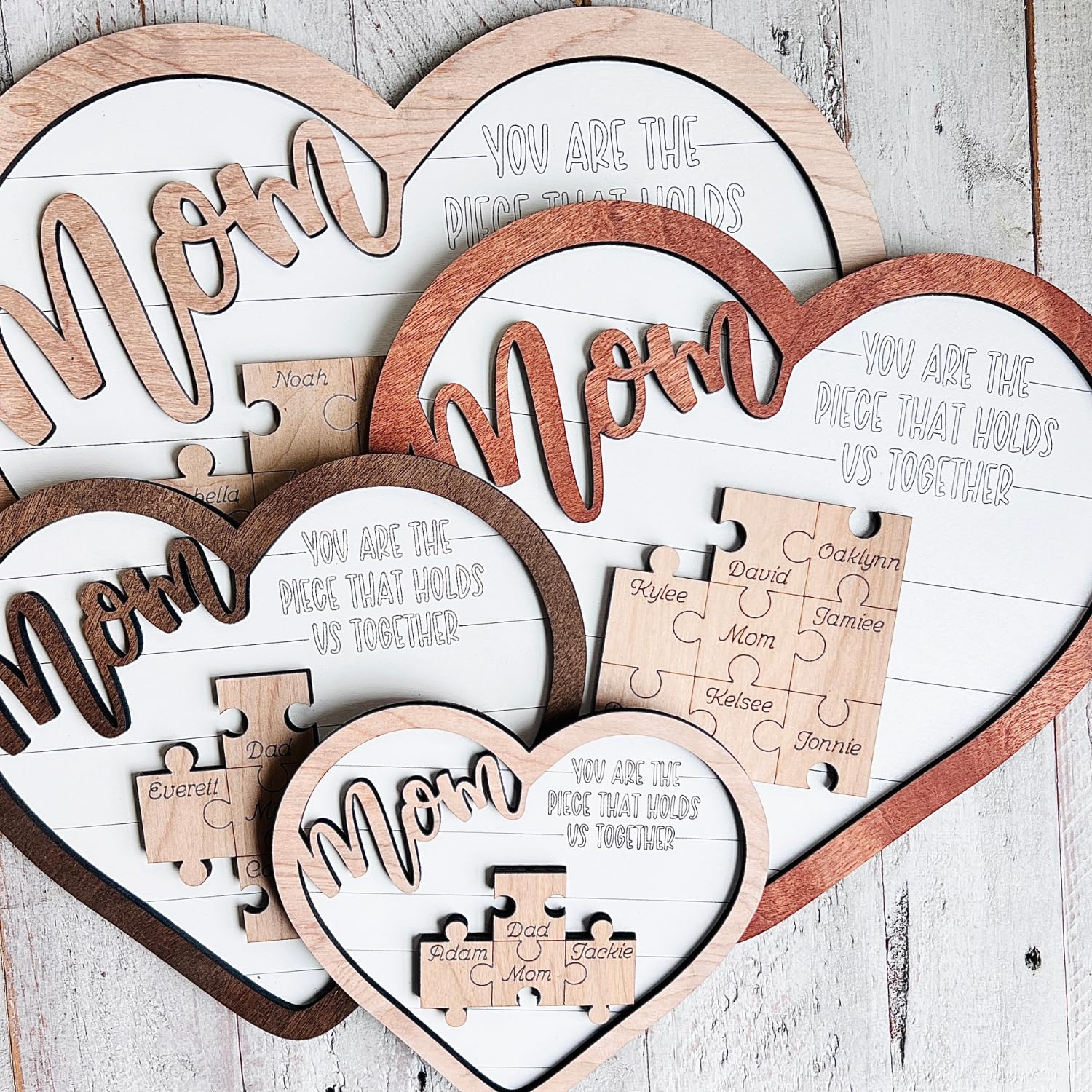 Amazon.com: Mom Puzzle Piece Heart Plaque, Mother's Day Gift