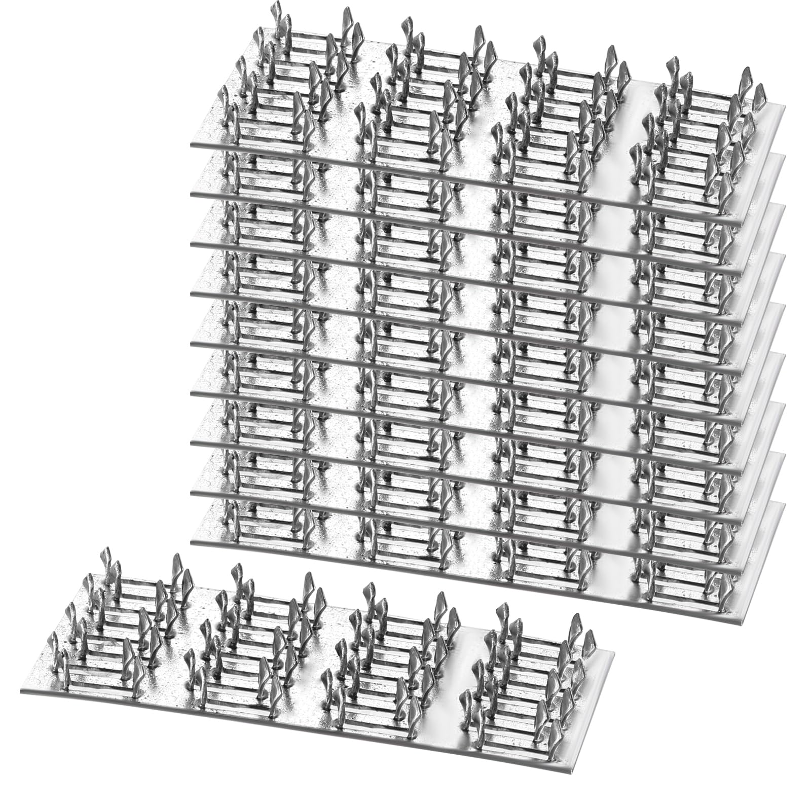 Pronged Truss Plate Flat Mending Plates with Nail Teeth Galvanized Steel Repair Tie Plate Bracket 1 mm Thick 8mm High for Roofing Trusses Wood Timber Connectors (2”x4”